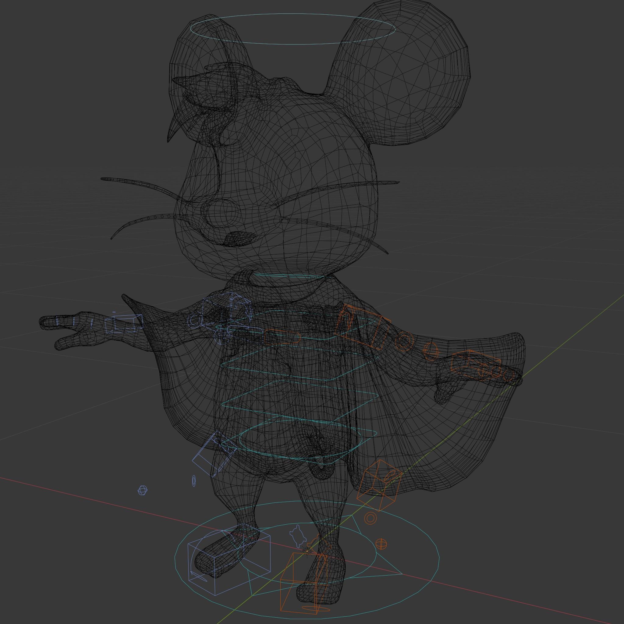 Super Mouse Hero Character Rigged and Animated Low-poly 3D model_5