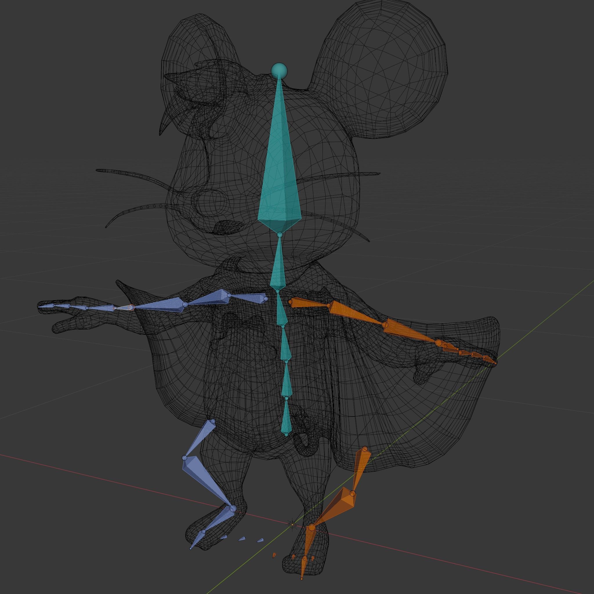 Super Mouse Hero Character Rigged and Animated Low-poly 3D model_6