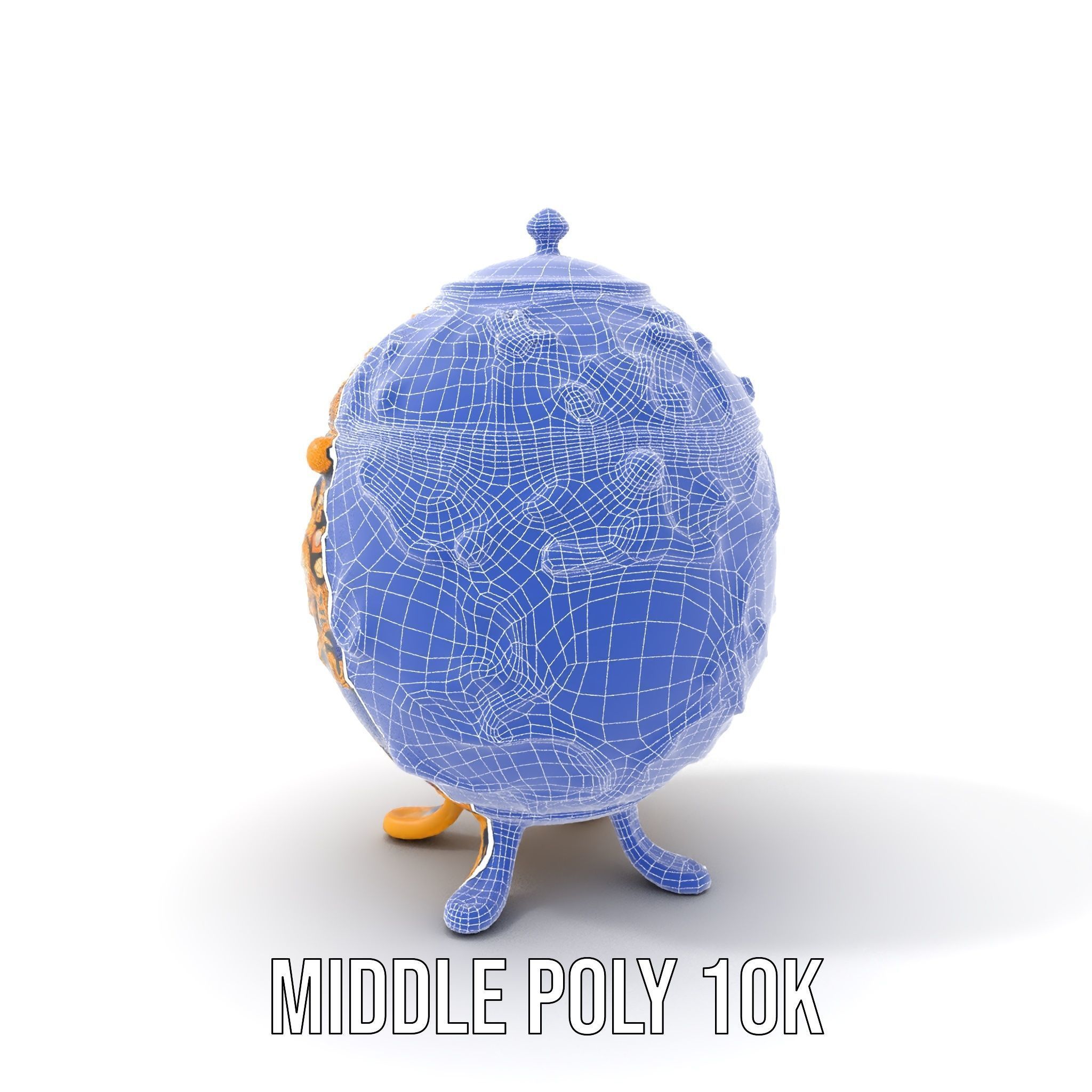 Ornate Royal Blue Egg with Gold Accents Model Pack Low-poly 3D model_29