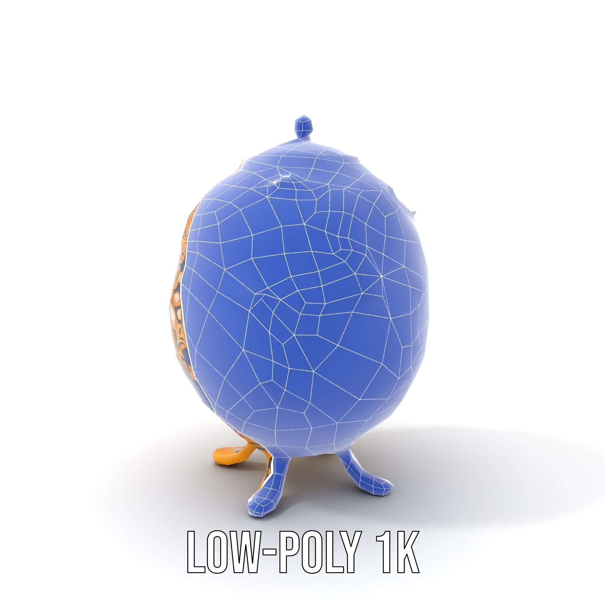 Ornate Royal Blue Egg with Gold Accents Model Pack Low-poly 3D model_22