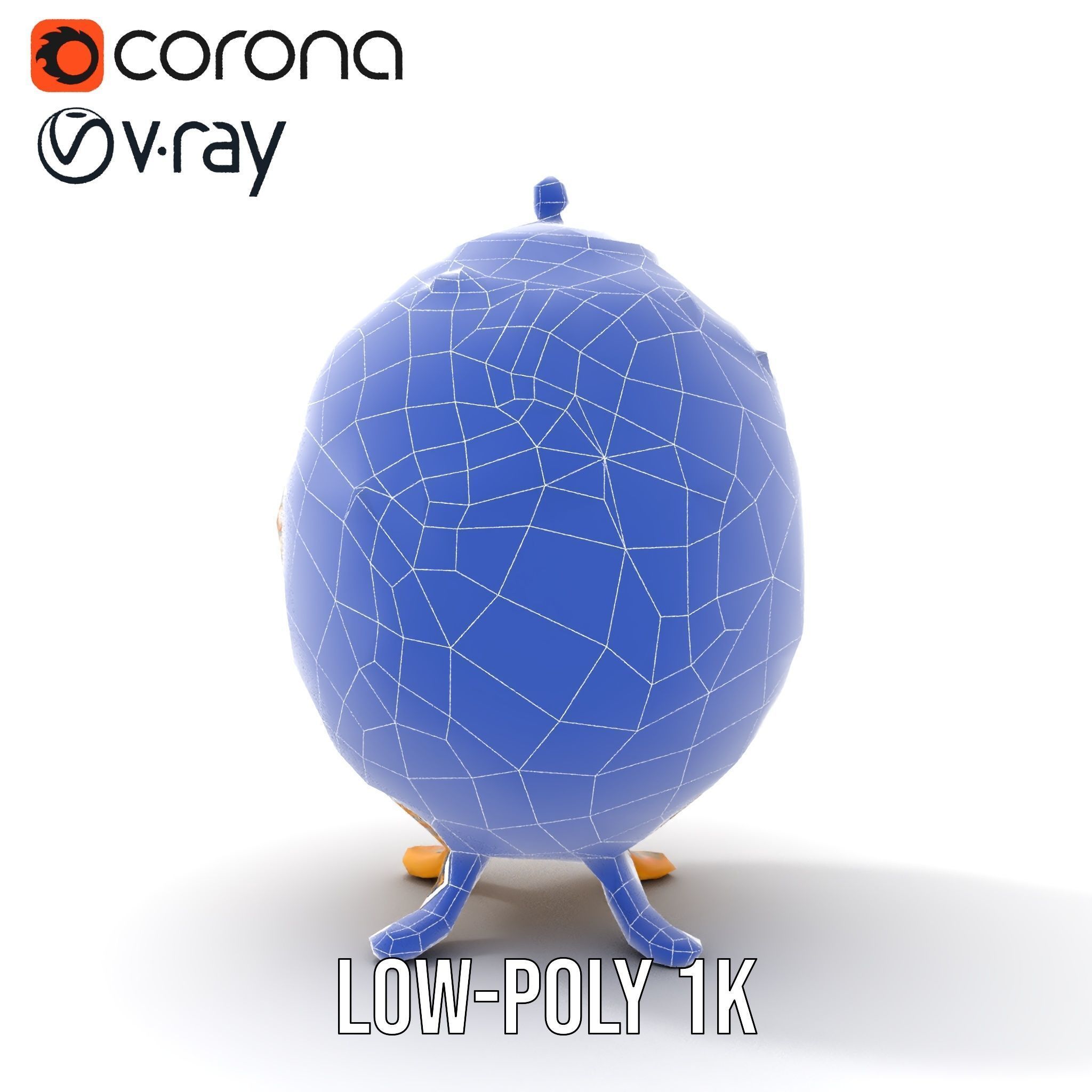 Ornate Royal Blue Egg with Gold Accents Model Pack Low-poly 3D model_25