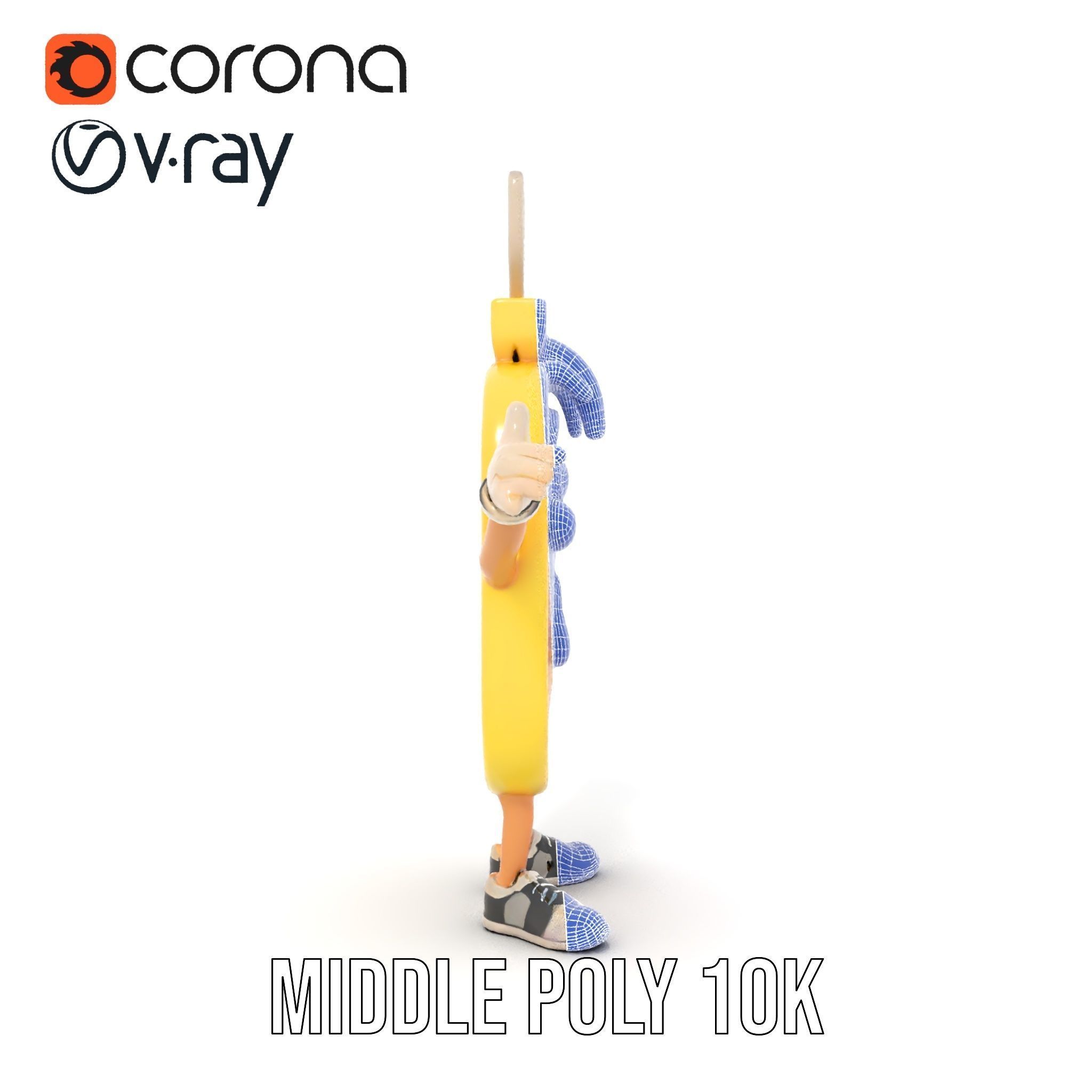 Rigged and Animated Pancake Buddy with Syrup and Spatula Low-poly 3D model_32