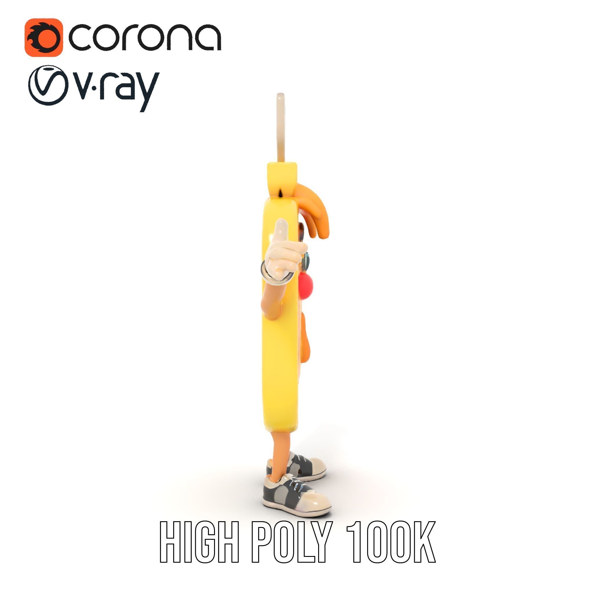 Rigged and Animated Pancake Buddy with Syrup and Spatula Low-poly 3D model_23