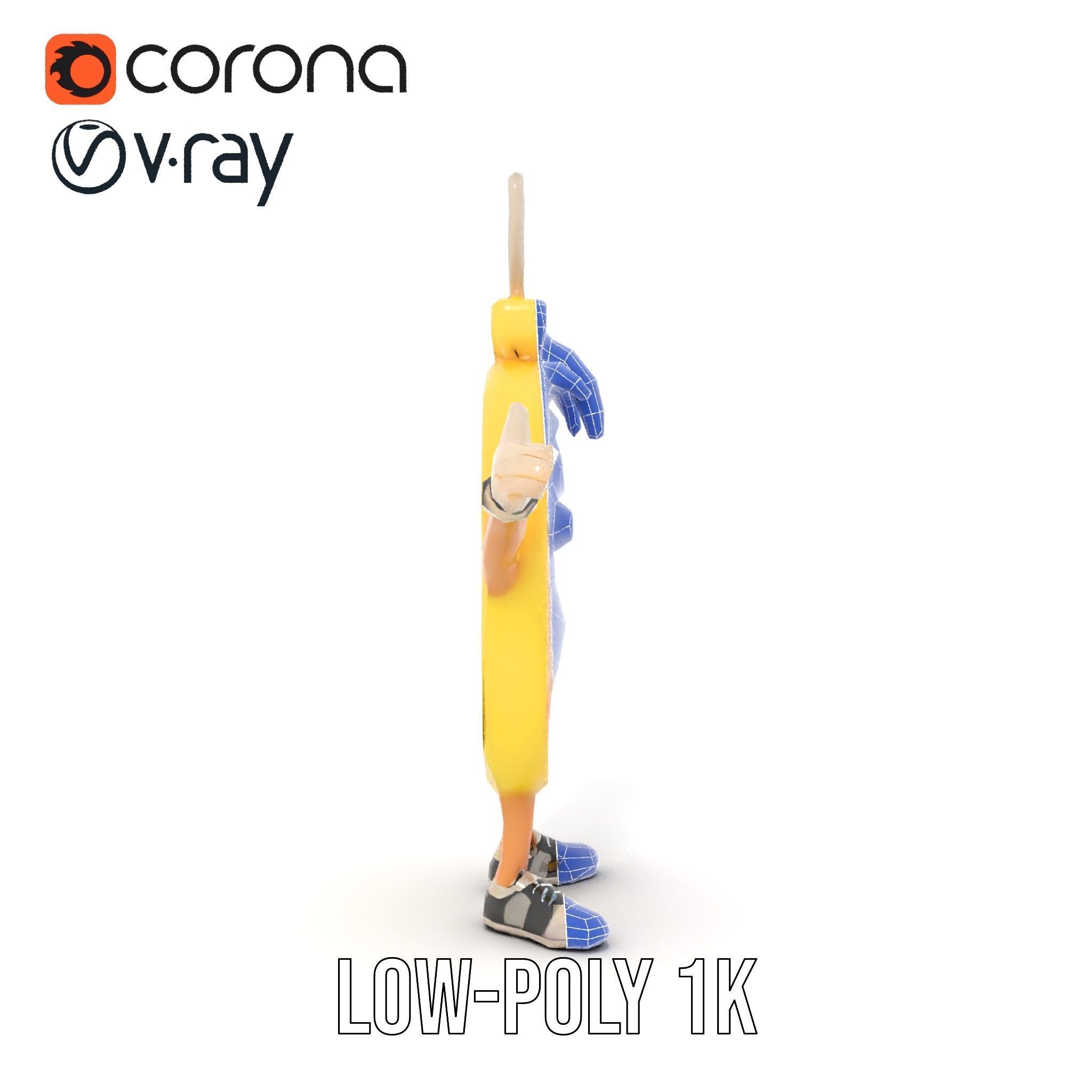 Rigged and Animated Pancake Buddy with Syrup and Spatula Low-poly 3D model_27