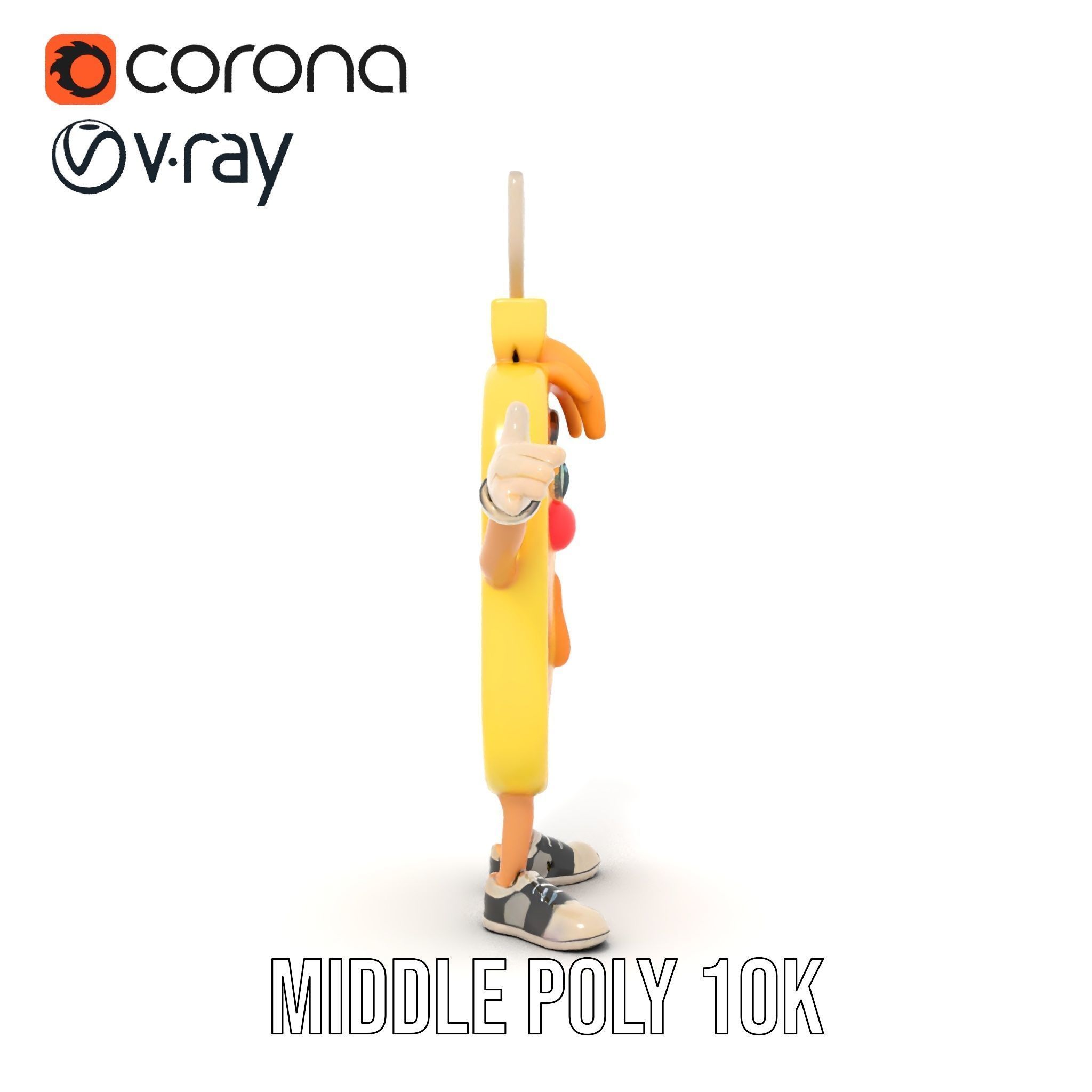 Rigged and Animated Pancake Buddy with Syrup and Spatula Low-poly 3D model_16