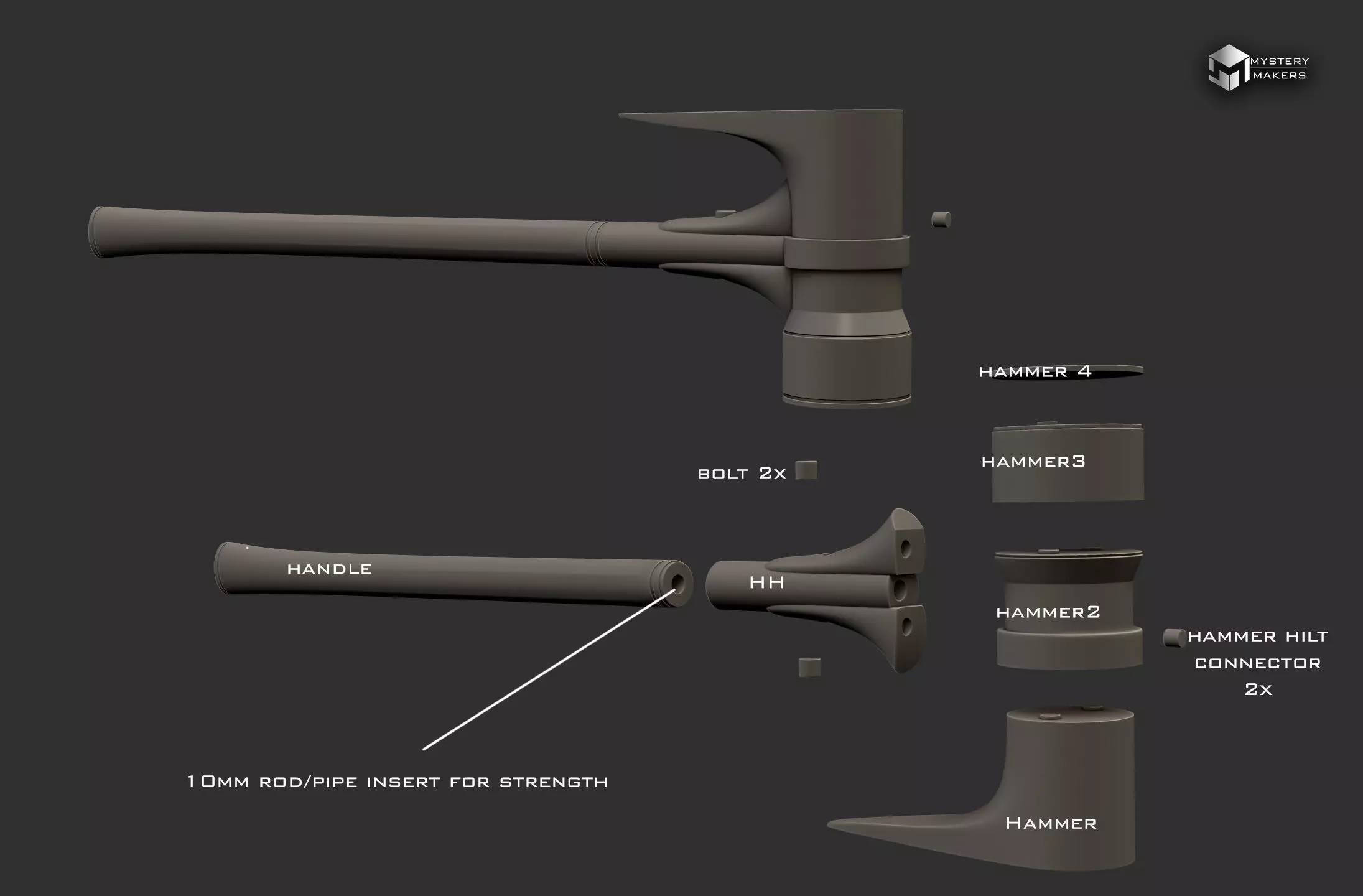 Armorers hammer 3D print model_1