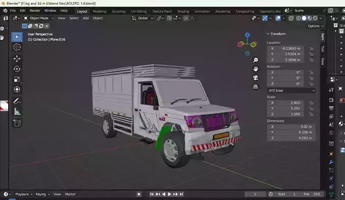 Mahindra bolero Maxx pickup  Low-poly 3D model