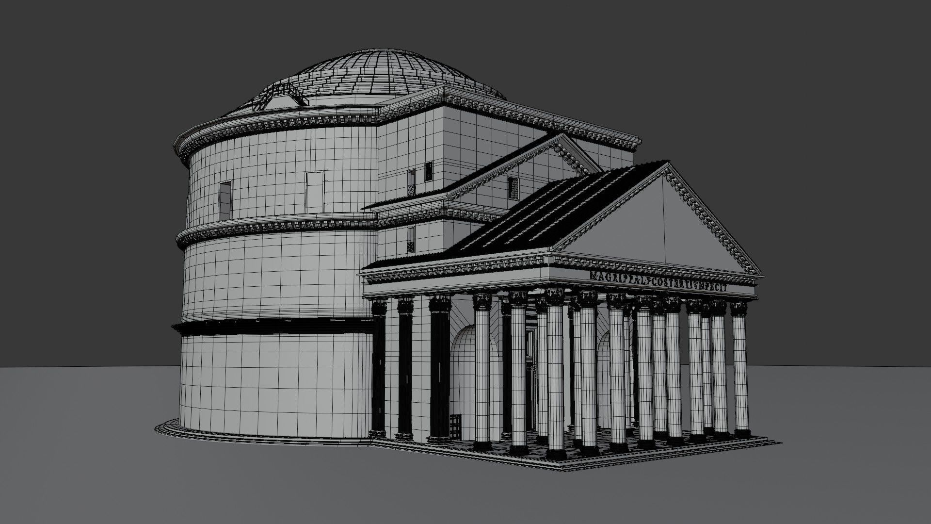 Ancient Roman Pantheon High Detail PBR Texture 3D Model 3D model_12
