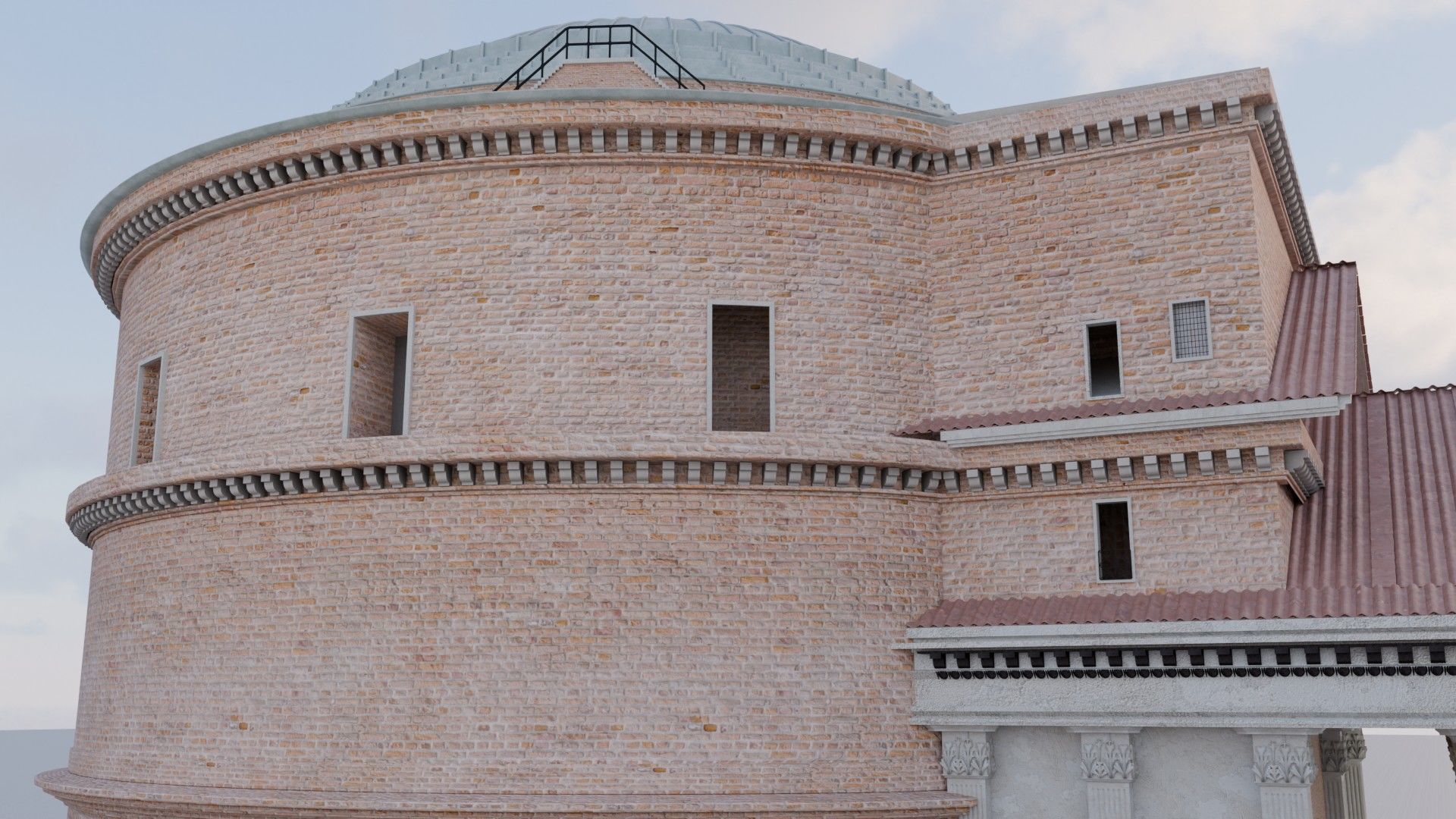 Ancient Roman Pantheon High Detail PBR Texture 3D Model 3D model_11