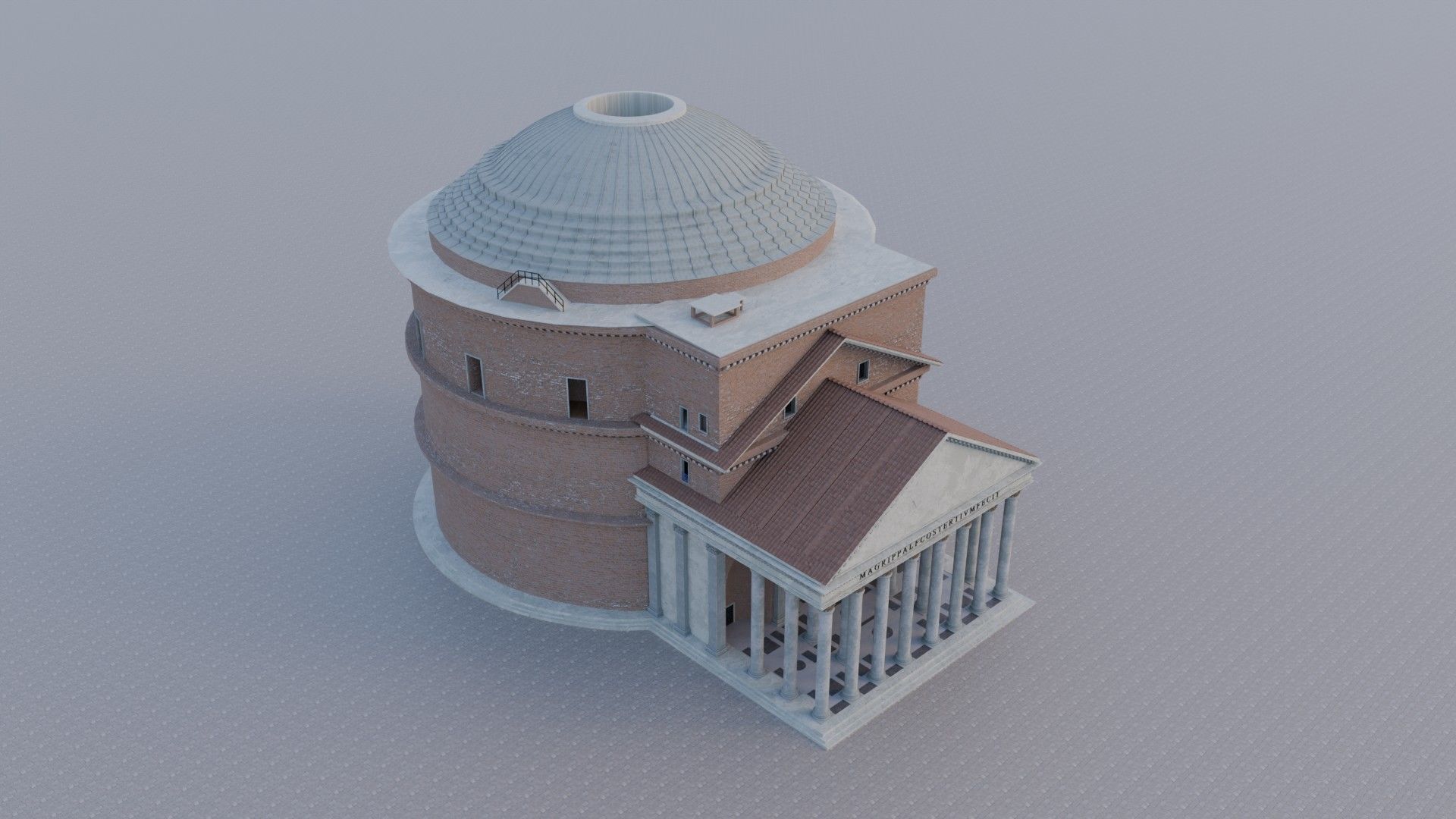 Ancient Roman Pantheon High Detail PBR Texture 3D Model 3D model_4