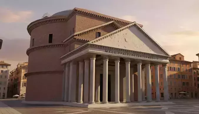 Ancient Roman Pantheon High Detail PBR Texture 3D Model 3D model