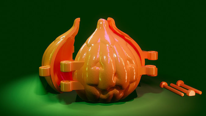 Pumpkin Modak Mold - Dumpling Mold - Halloween Themed 3D print model