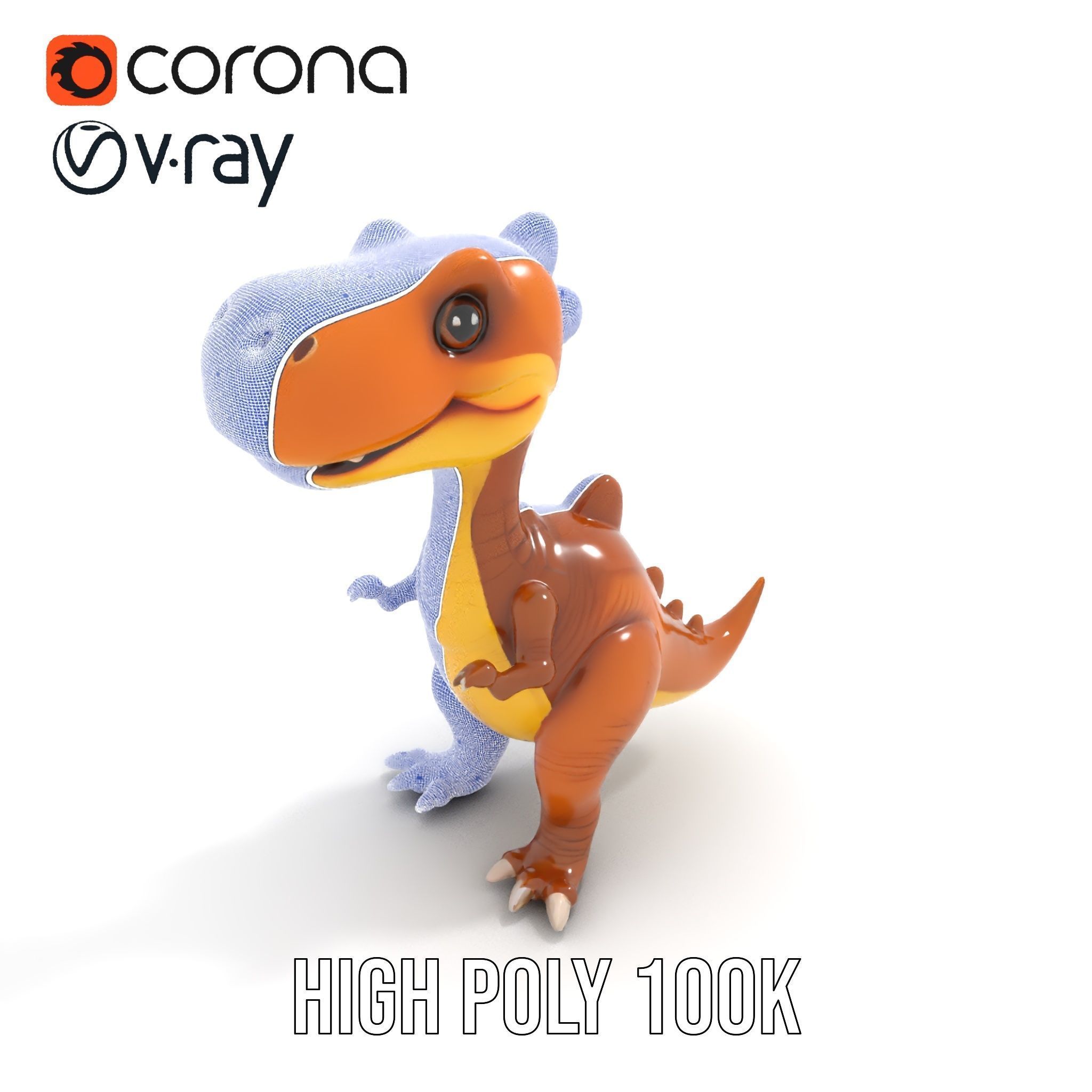 Cartoon Dinosaur Model Pack Animated Character Low-poly 3D model_20