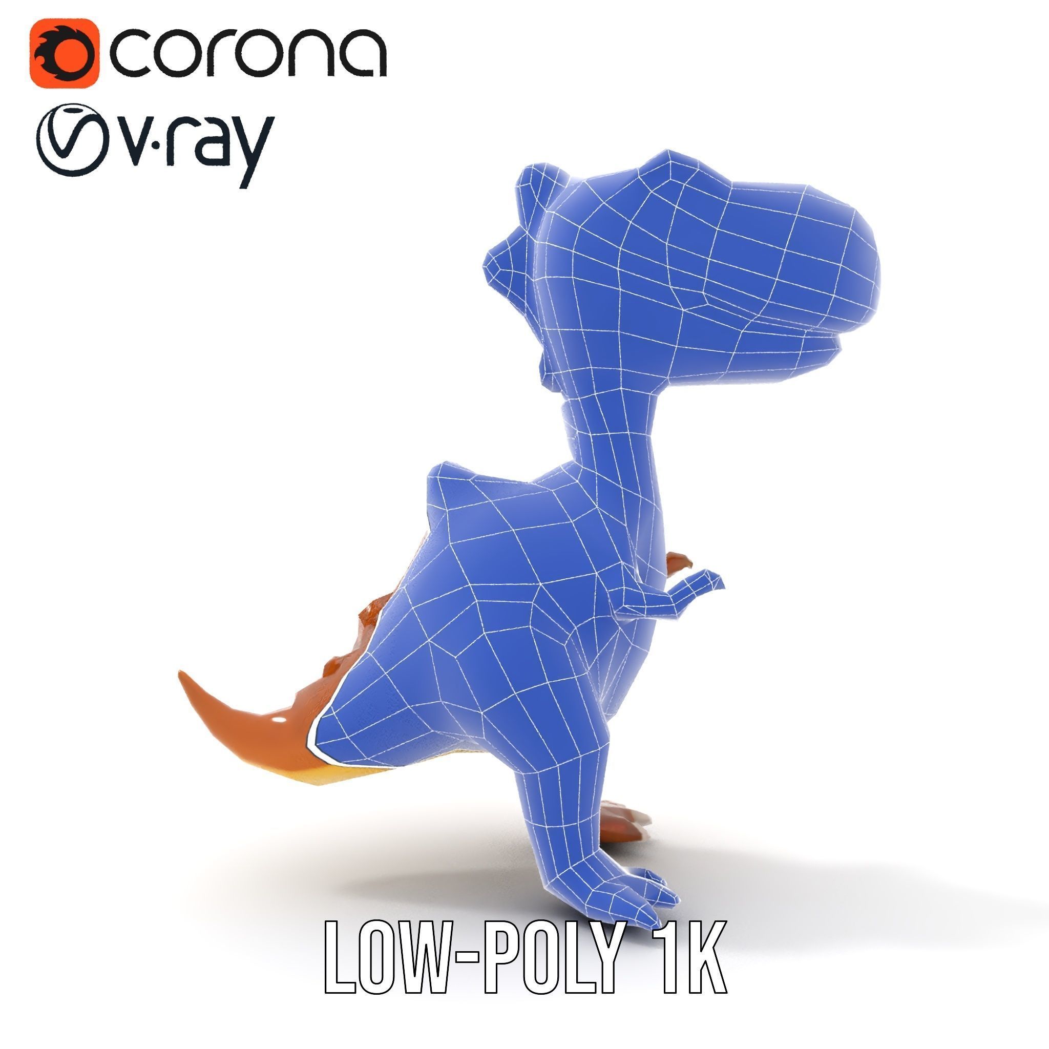 Cartoon Dinosaur Model Pack Animated Character Low-poly 3D model_30