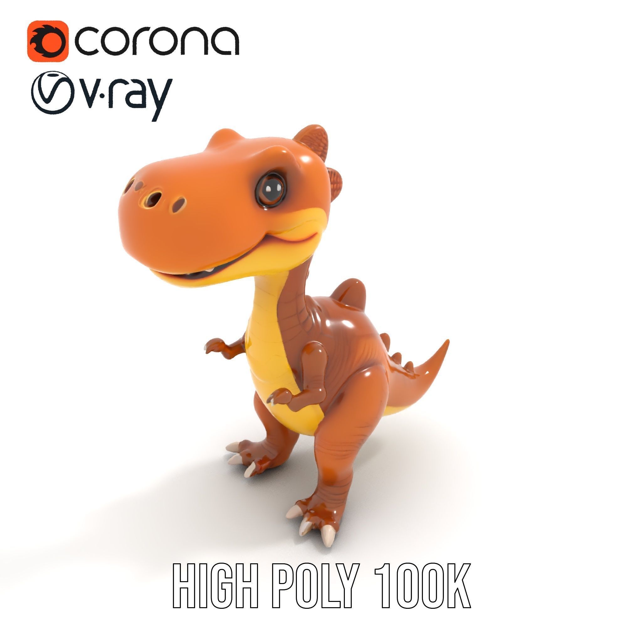 Cartoon Dinosaur Model Pack Animated Character Low-poly 3D model_17
