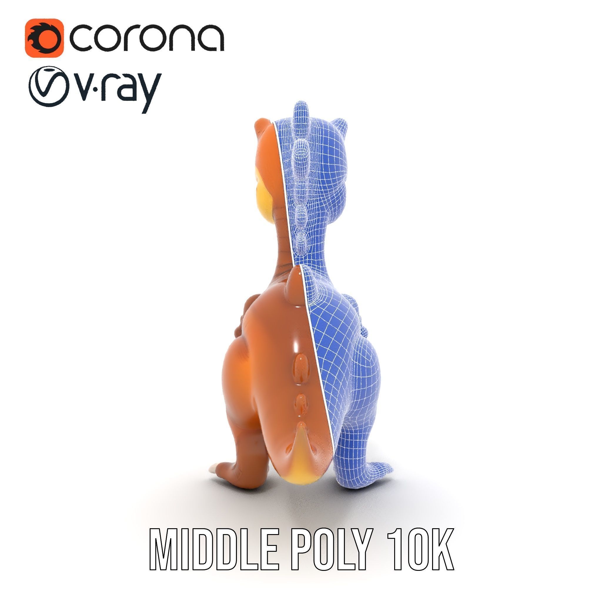 Cartoon Dinosaur Model Pack Animated Character Low-poly 3D model_29