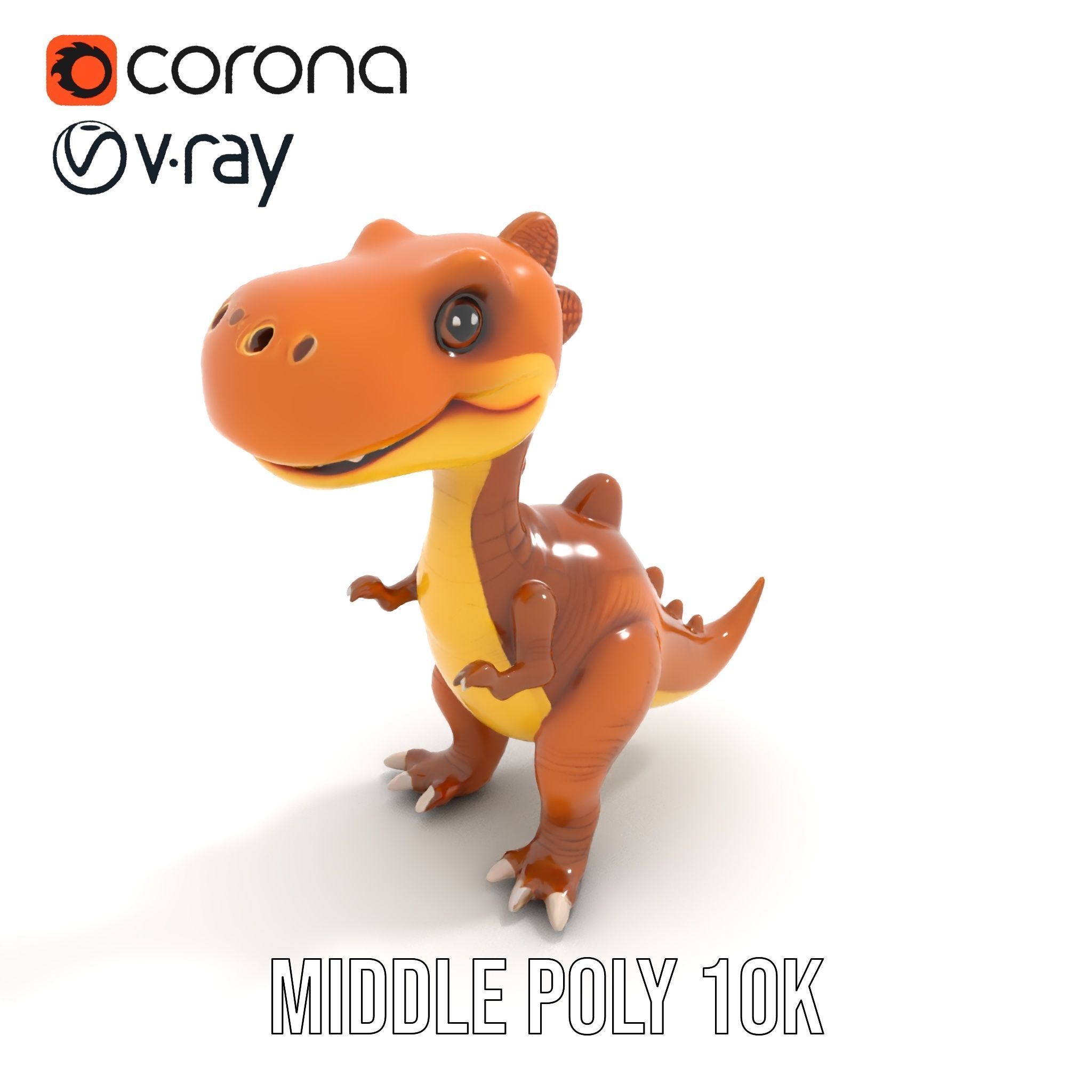 Cartoon Dinosaur Model Pack Animated Character Low-poly 3D model_11