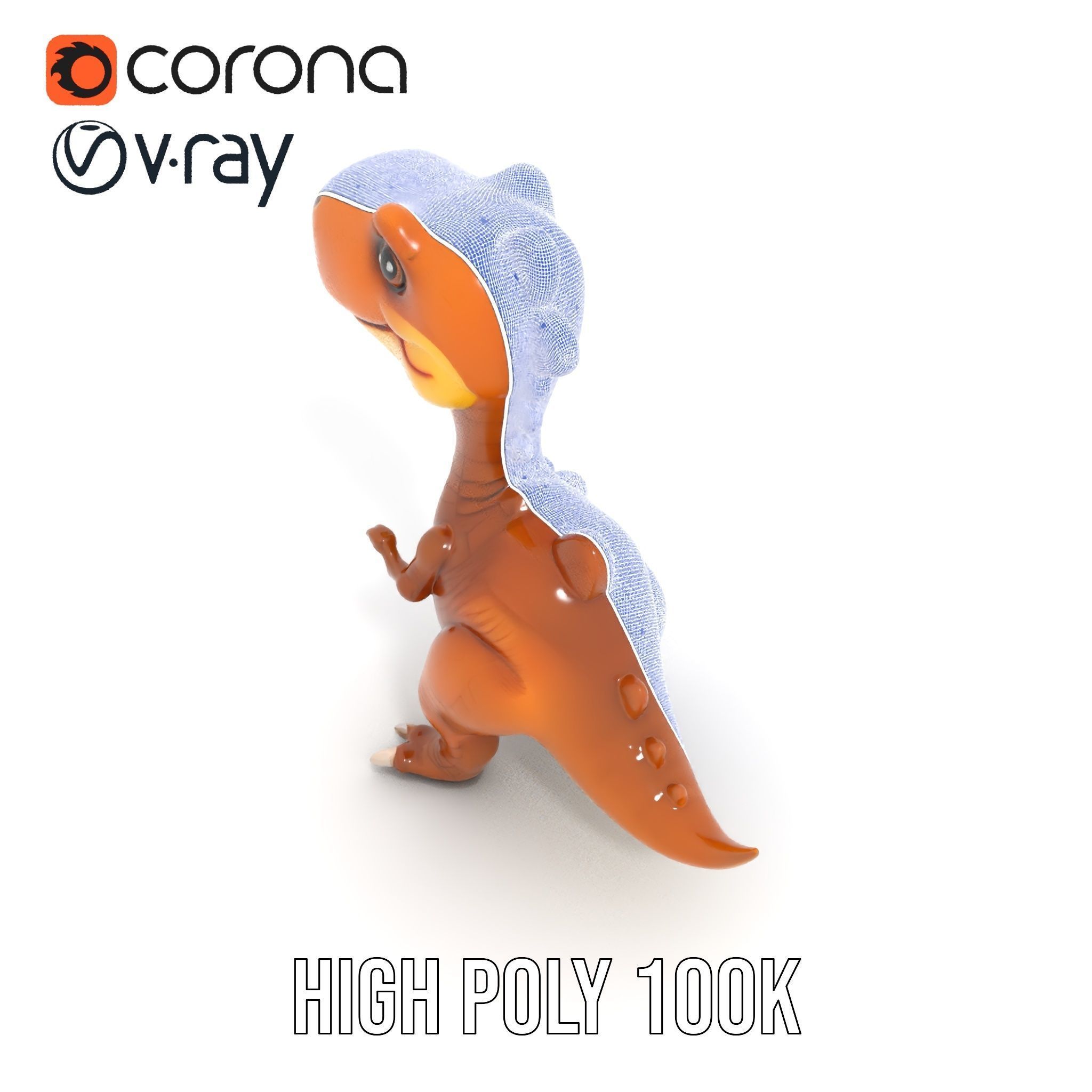 Cartoon Dinosaur Model Pack Animated Character Low-poly 3D model_33