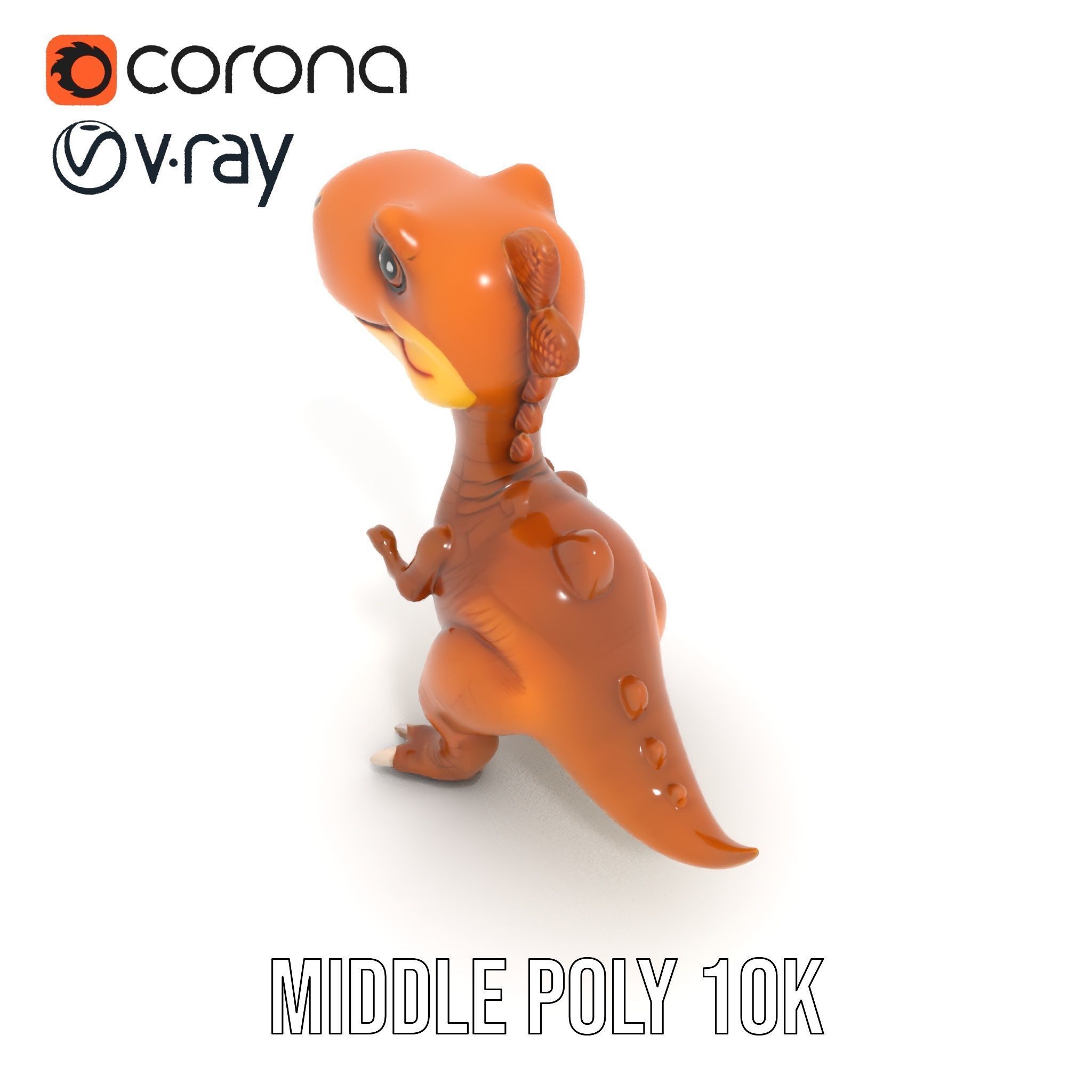 Cartoon Dinosaur Model Pack Animated Character Low-poly 3D model_5