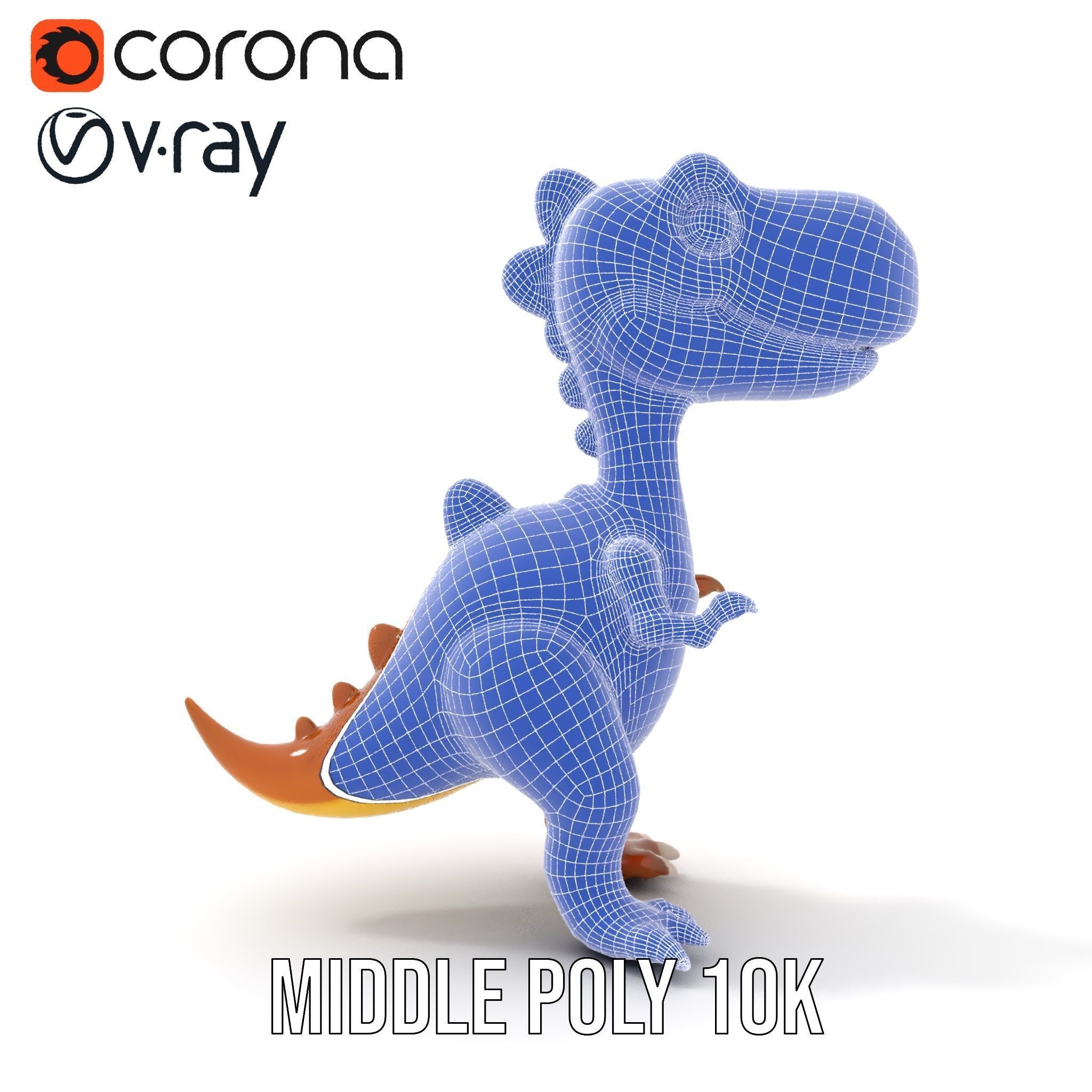Cartoon Dinosaur Model Pack Animated Character Low-poly 3D model_26