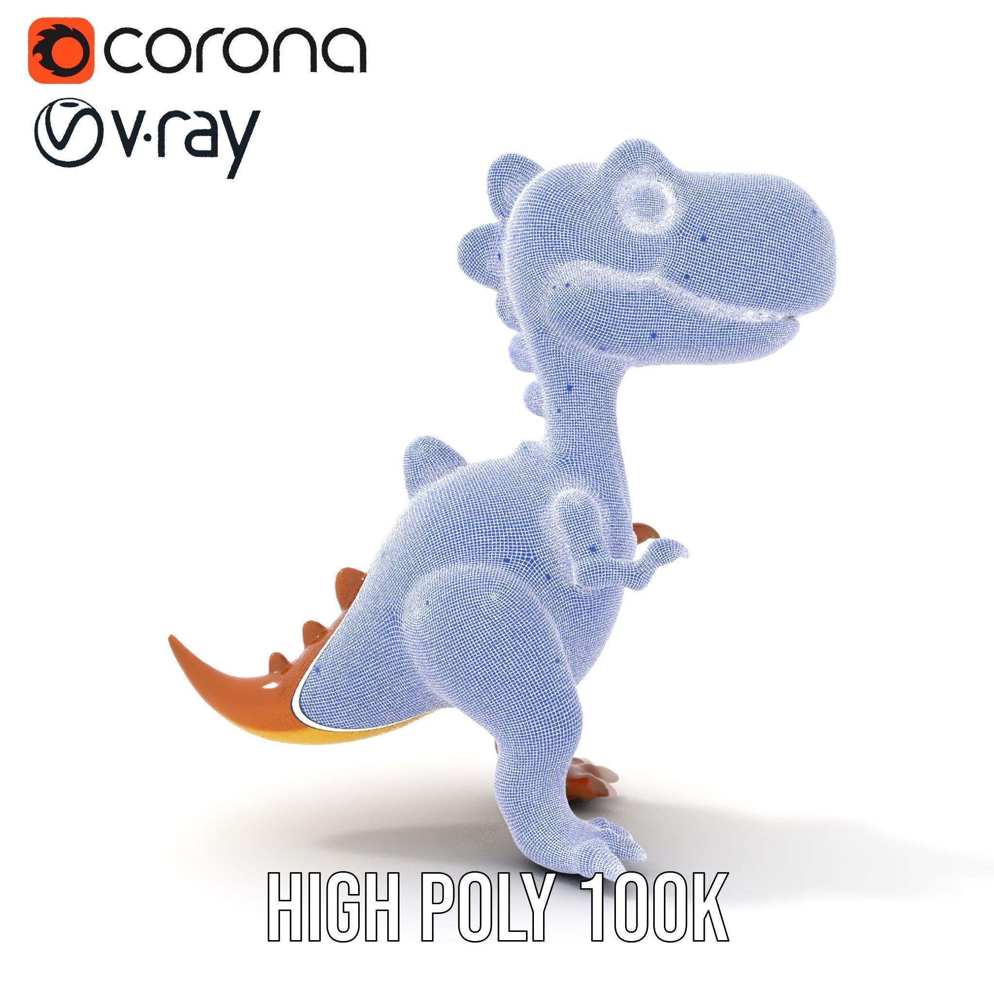Cartoon Dinosaur Model Pack Animated Character Low-poly 3D model_34