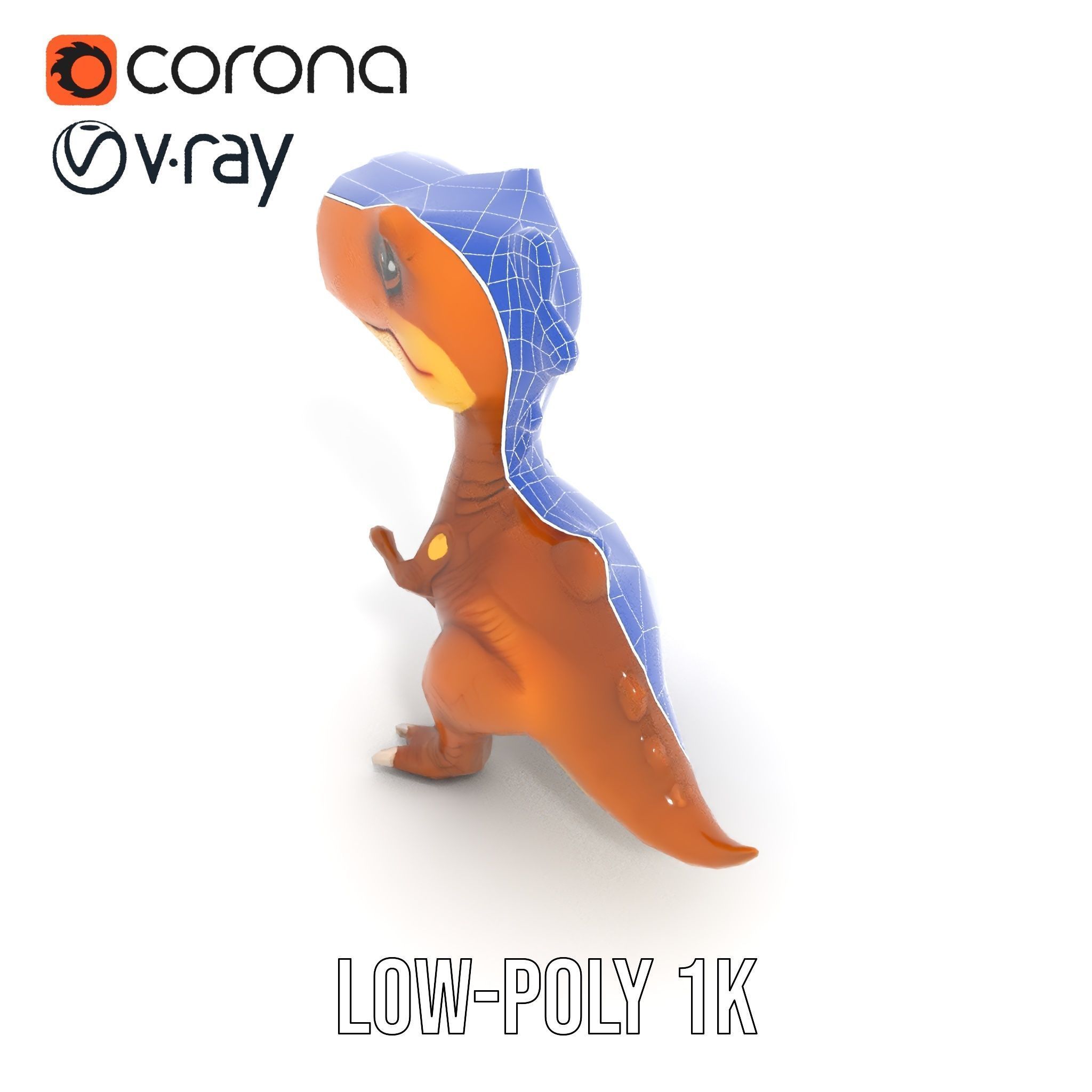 Cartoon Dinosaur Model Pack Animated Character Low-poly 3D model_19
