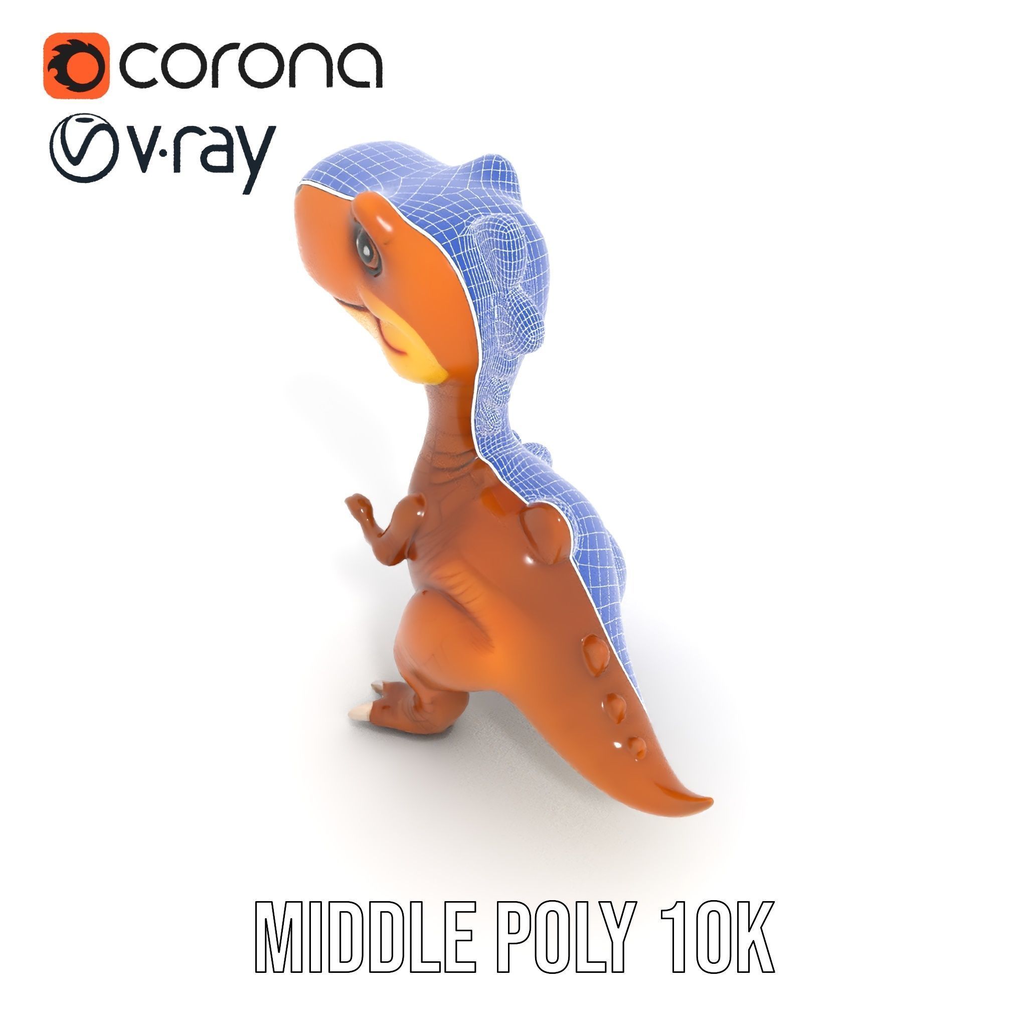 Cartoon Dinosaur Model Pack Animated Character Low-poly 3D model_21
