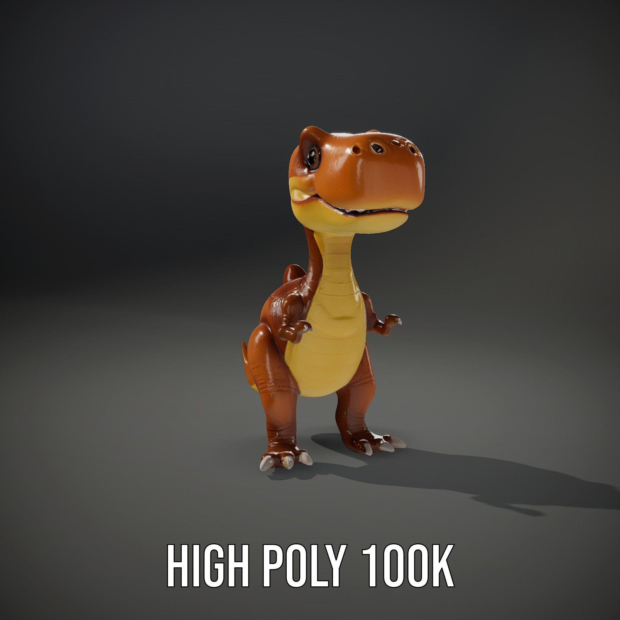 Cartoon Dinosaur Model Pack Animated Character Low-poly 3D model_10