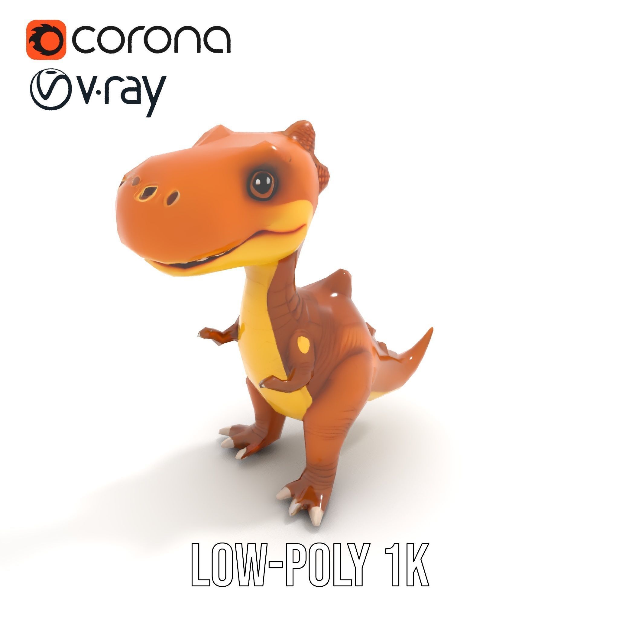 Cartoon Dinosaur Model Pack Animated Character Low-poly 3D model_7