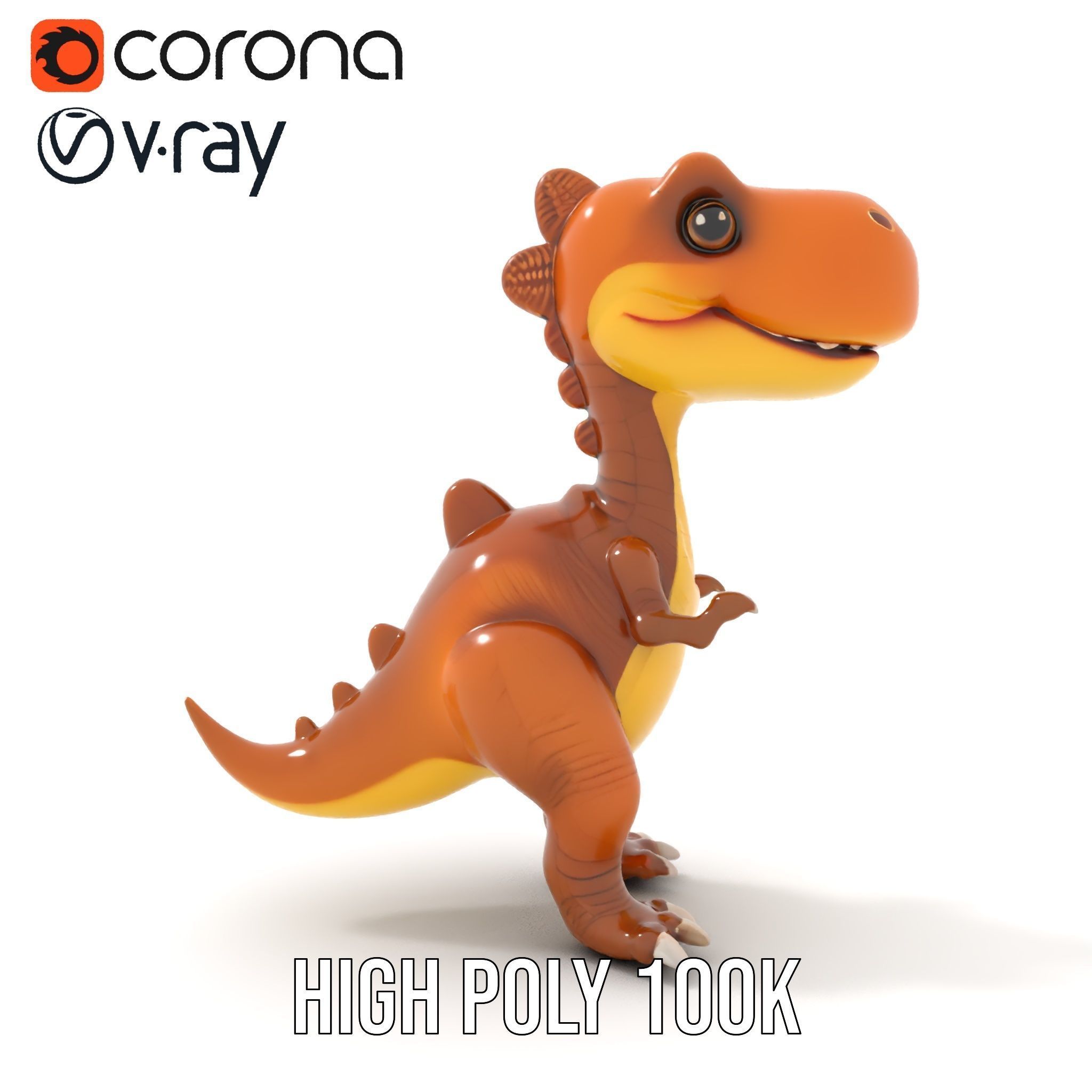 Cartoon Dinosaur Model Pack Animated Character Low-poly 3D model_23