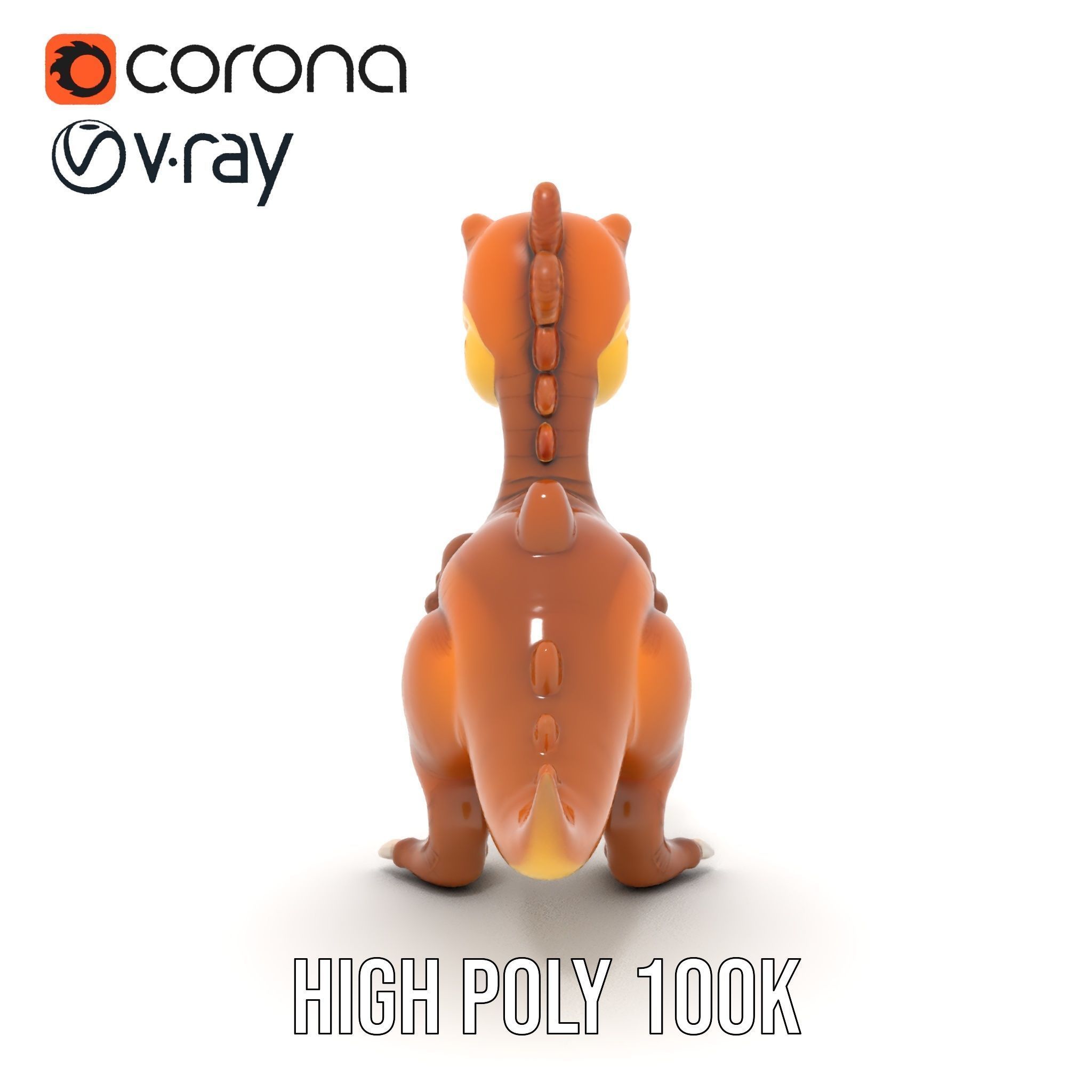 Cartoon Dinosaur Model Pack Animated Character Low-poly 3D model_31