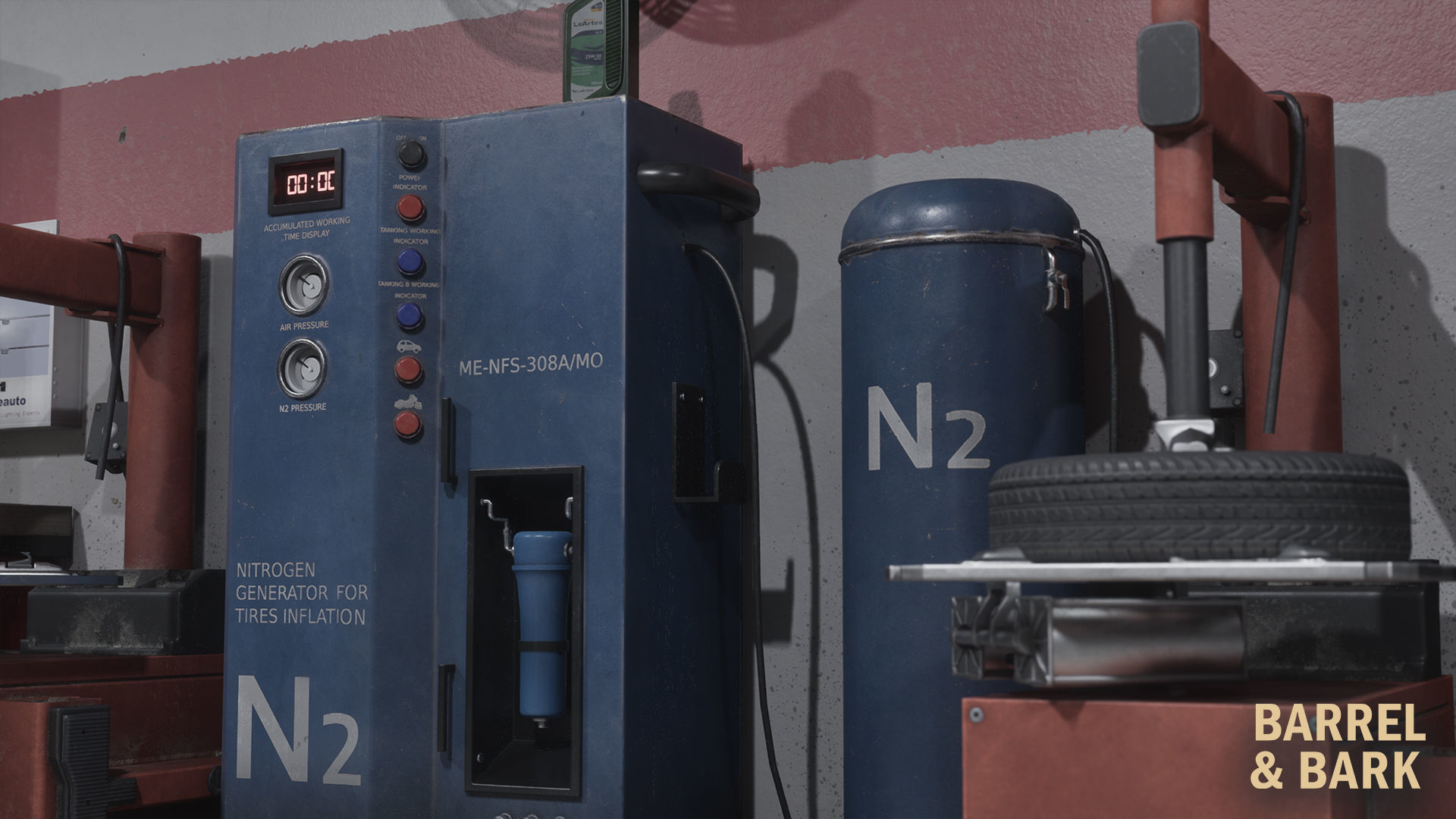 Tire Repair Shop Environment Low-poly 3D model_3