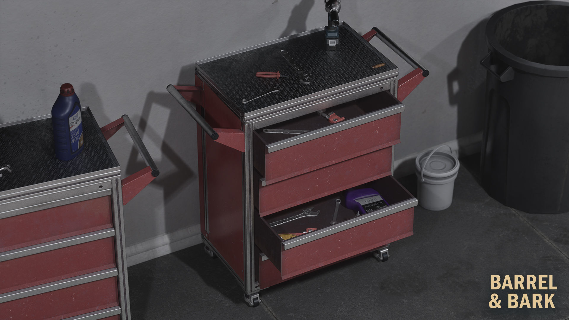 Tire Repair Shop Environment Low-poly 3D model_10