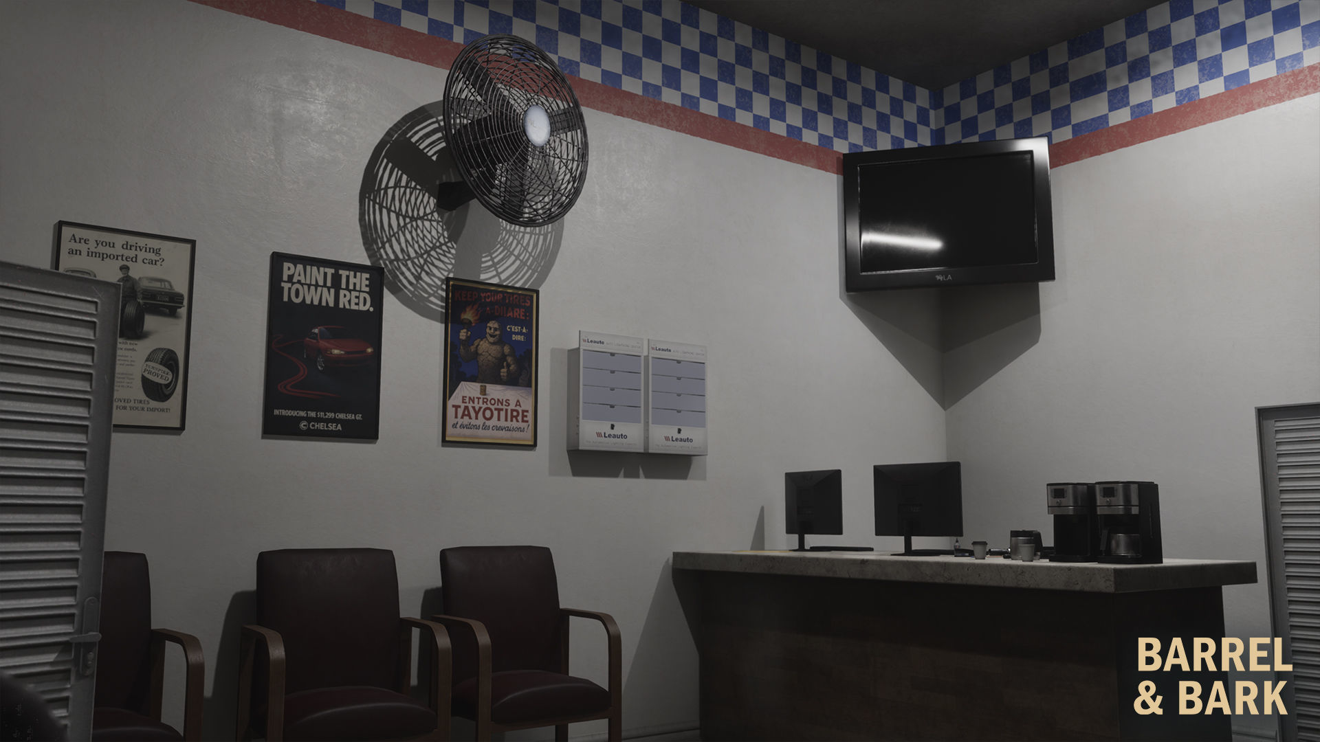 Tire Repair Shop Environment Low-poly 3D model_16