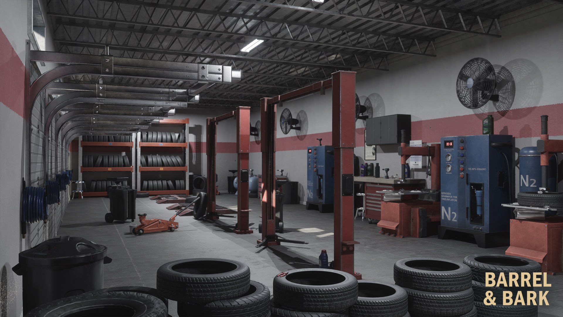 Tire Repair Shop Environment Low-poly 3D model_18