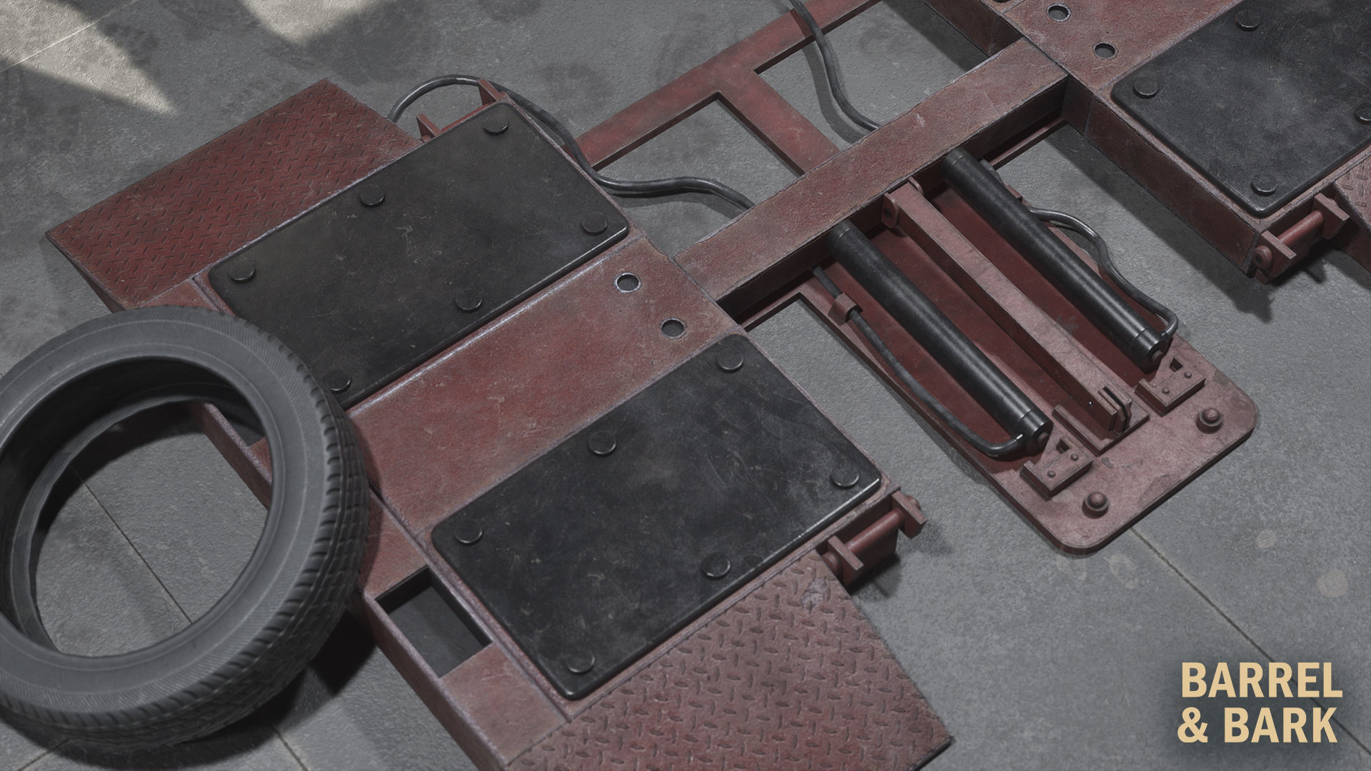 Tire Repair Shop Environment Low-poly 3D model_4