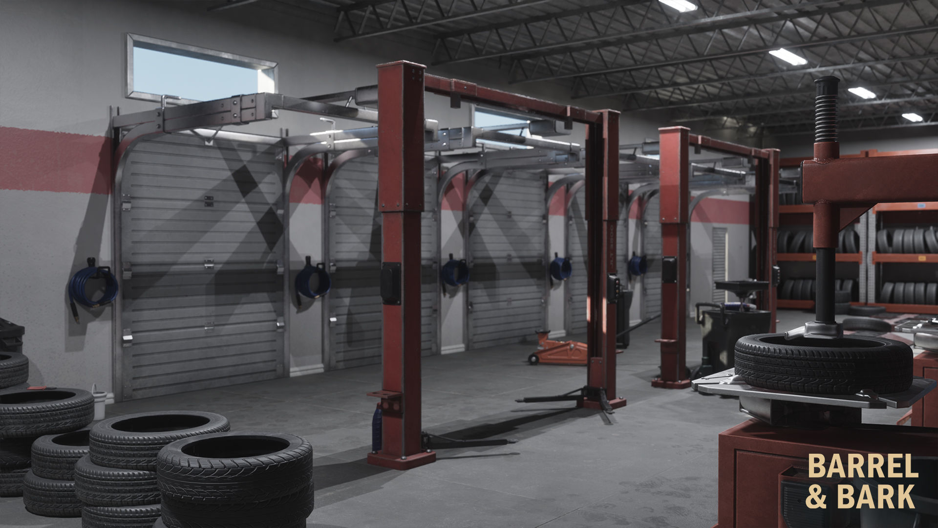 Tire Repair Shop Environment Low-poly 3D model_5