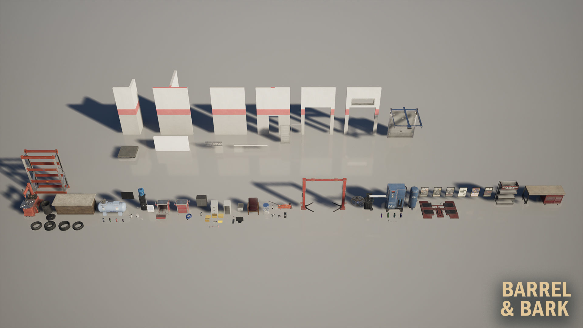 Tire Repair Shop Environment Low-poly 3D model_21