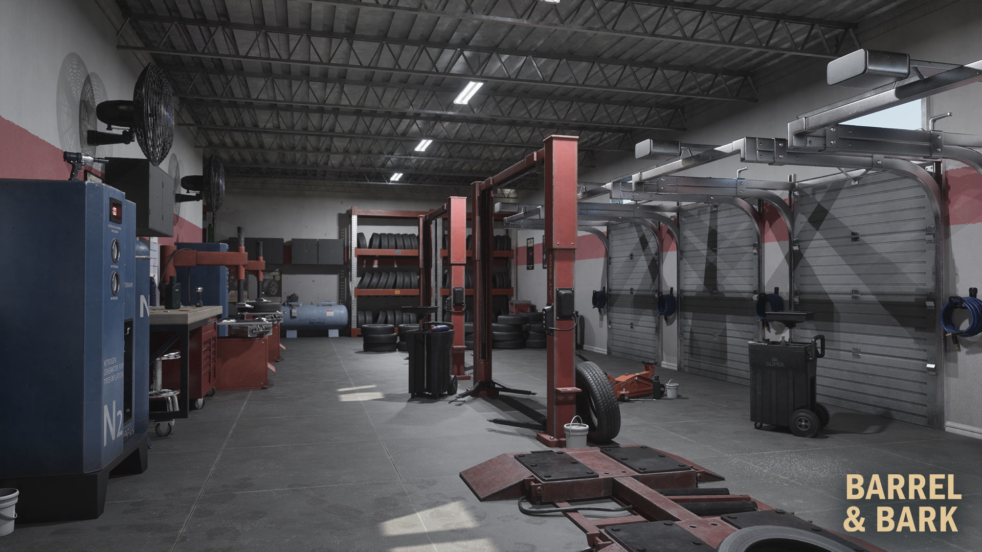 Tire Repair Shop Environment Low-poly 3D model_17