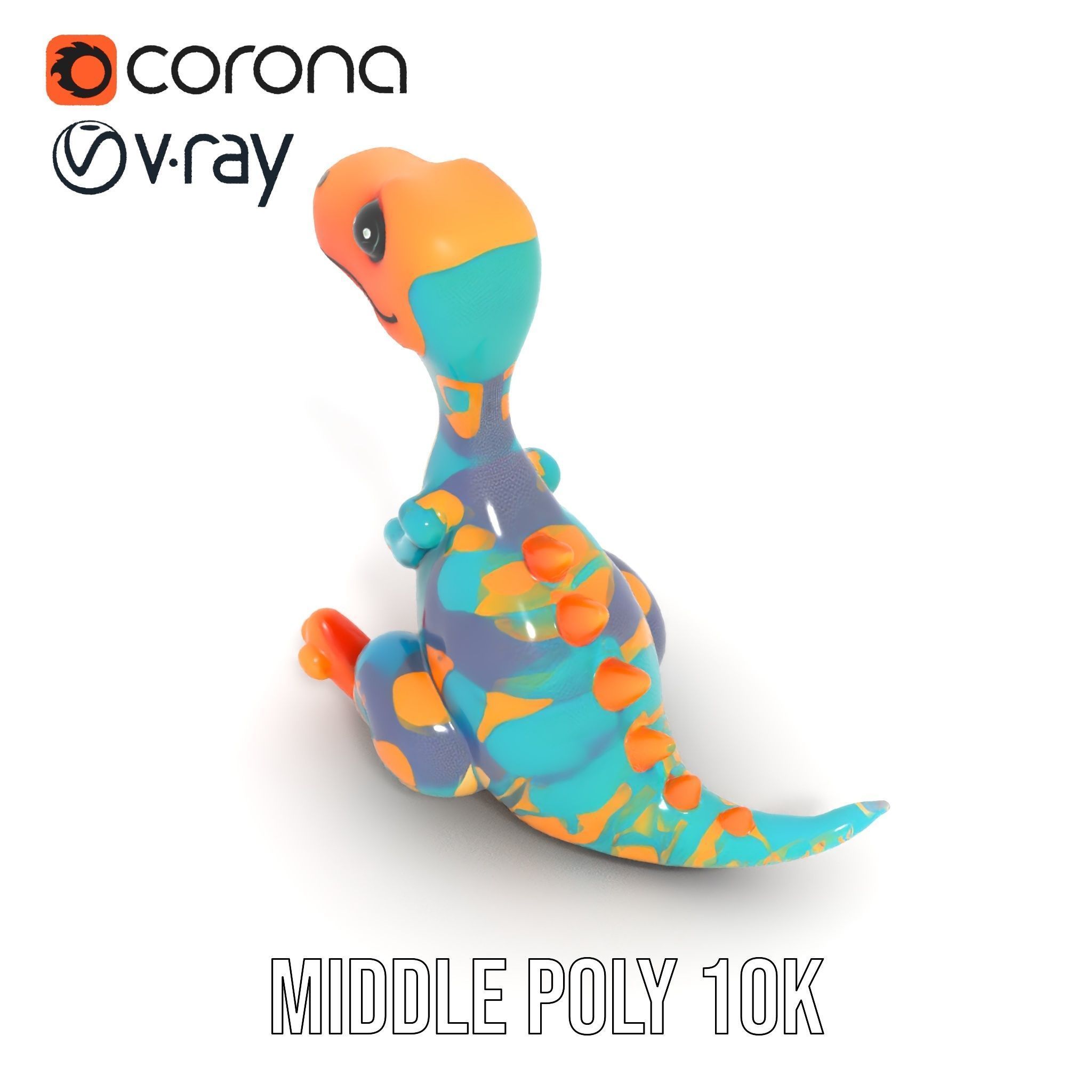 Colorful Cartoon Dinosaur Toy D Model Pack Low-poly 3D model_21