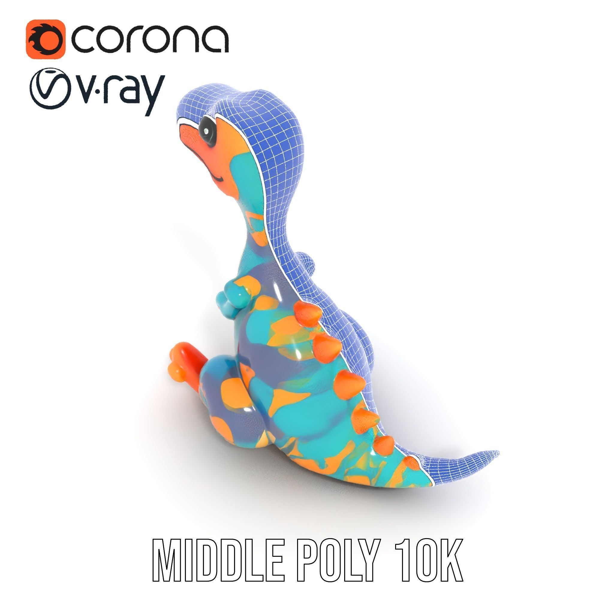 Colorful Cartoon Dinosaur Toy D Model Pack Low-poly 3D model_27