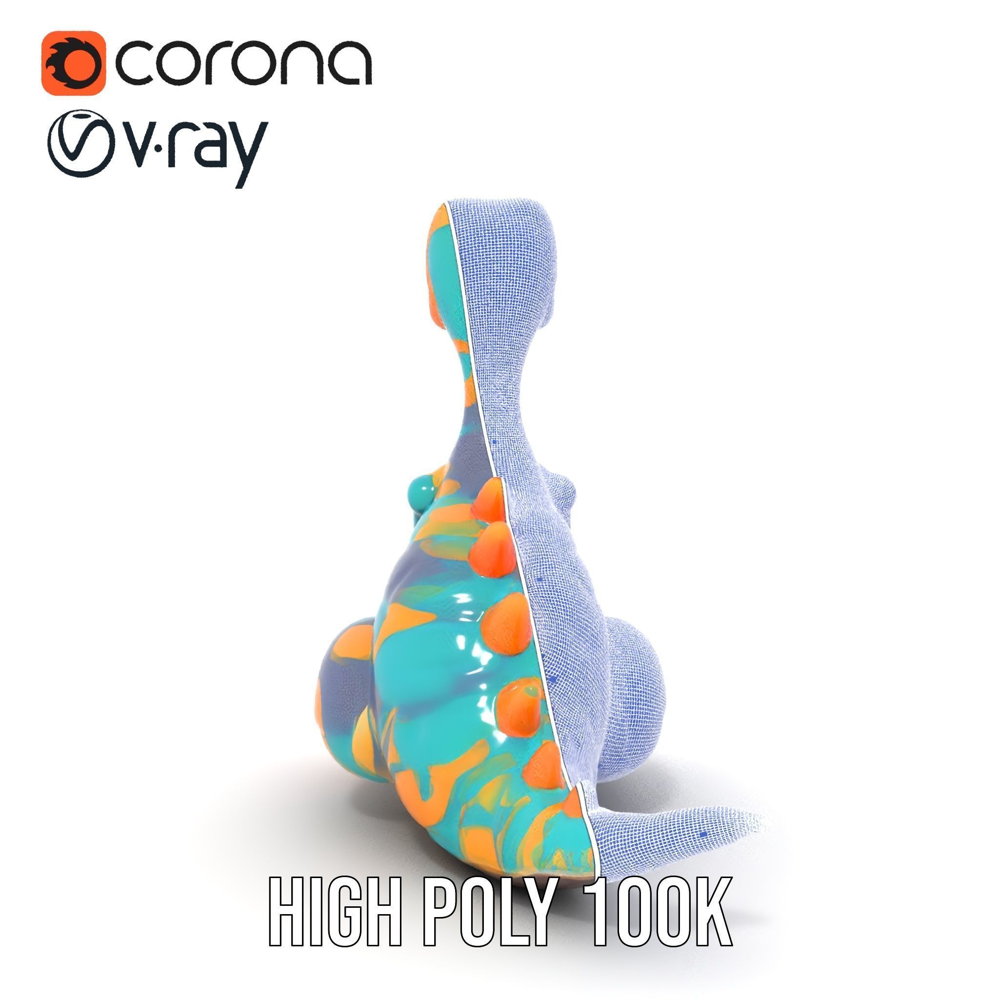 Colorful Cartoon Dinosaur Toy D Model Pack Low-poly 3D model_32