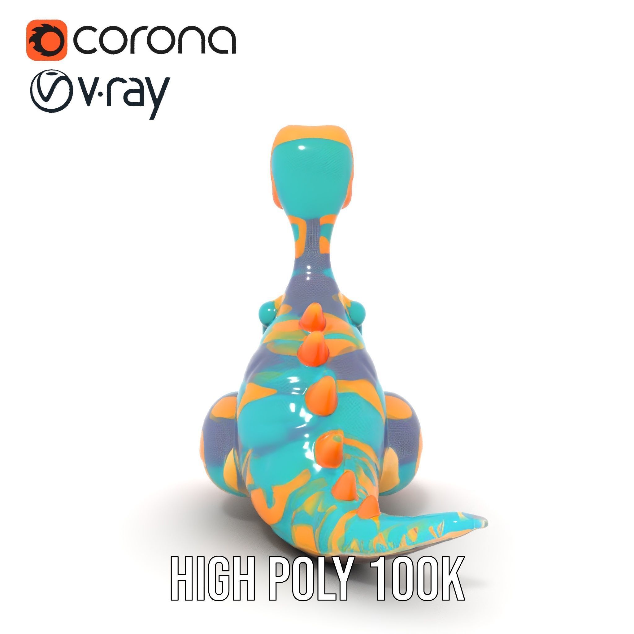 Colorful Cartoon Dinosaur Toy D Model Pack Low-poly 3D model_26