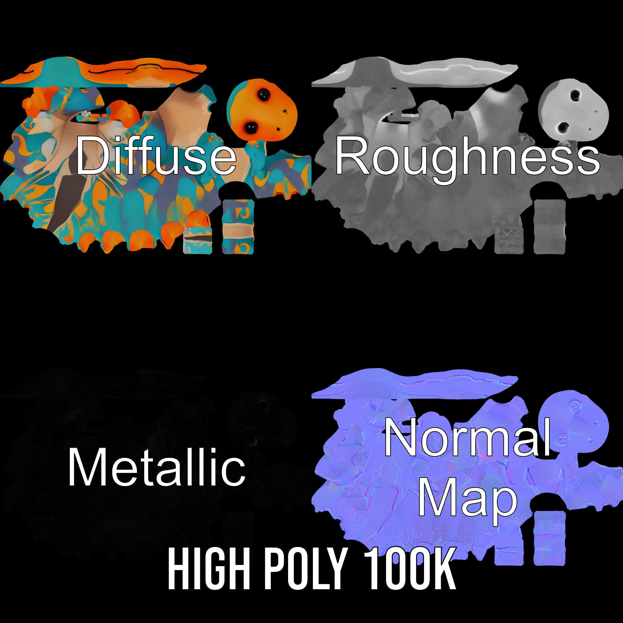 Colorful Cartoon Dinosaur Toy D Model Pack Low-poly 3D model_3