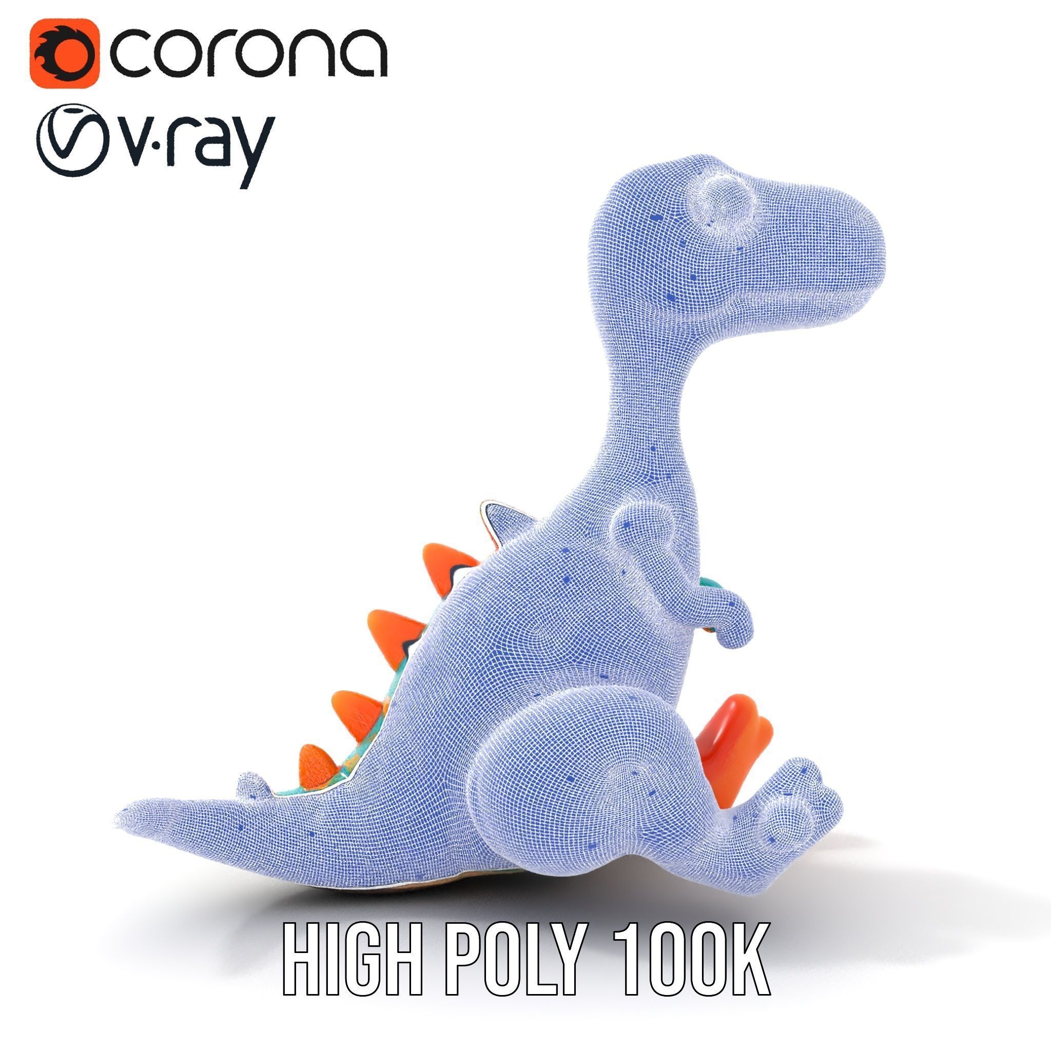 Colorful Cartoon Dinosaur Toy D Model Pack Low-poly 3D model_33