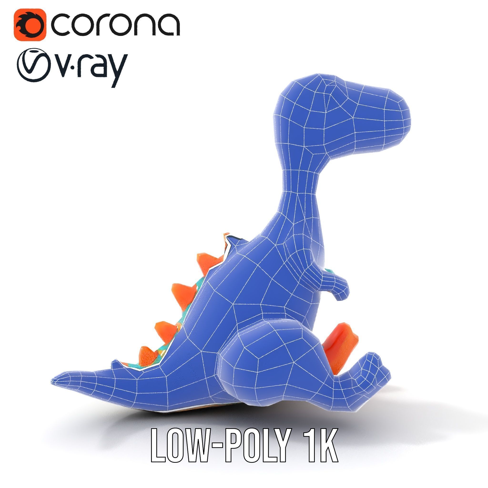 Colorful Cartoon Dinosaur Toy D Model Pack Low-poly 3D model_28
