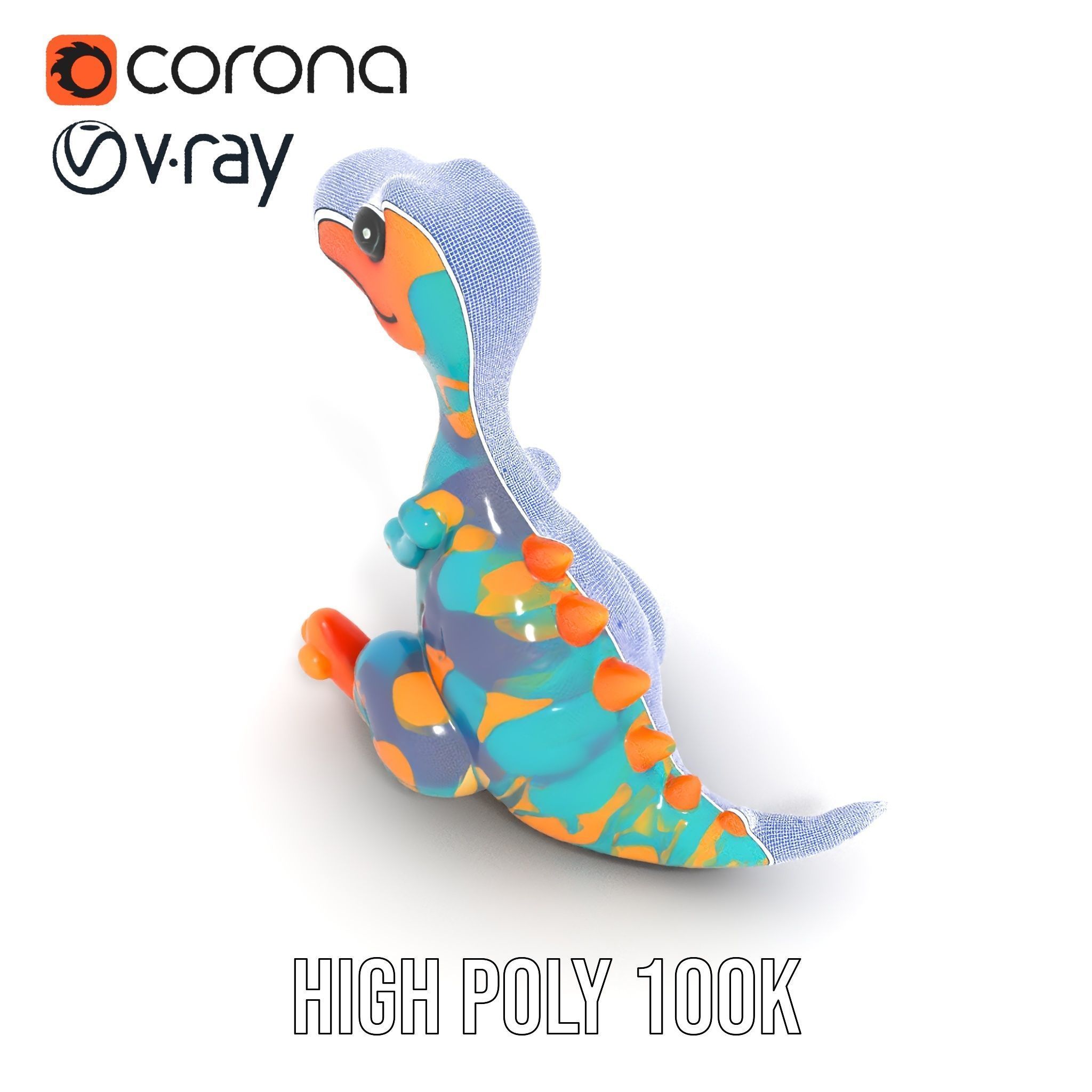 Colorful Cartoon Dinosaur Toy D Model Pack Low-poly 3D model_34
