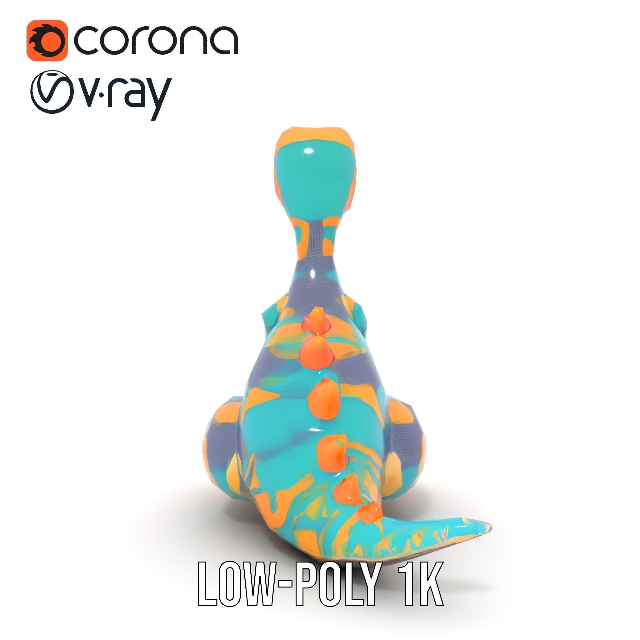 Colorful Cartoon Dinosaur Toy D Model Pack Low-poly 3D model_25