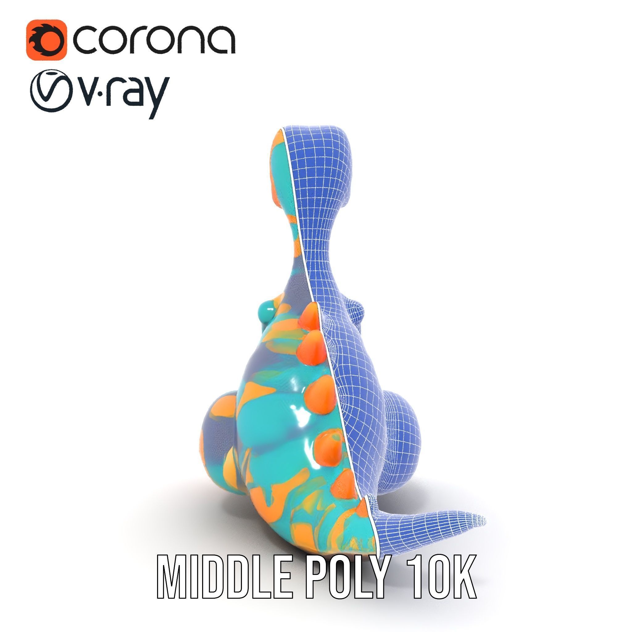 Colorful Cartoon Dinosaur Toy D Model Pack Low-poly 3D model_24