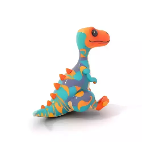 Colorful Cartoon Dinosaur Toy D Model Pack Low-poly 3D model